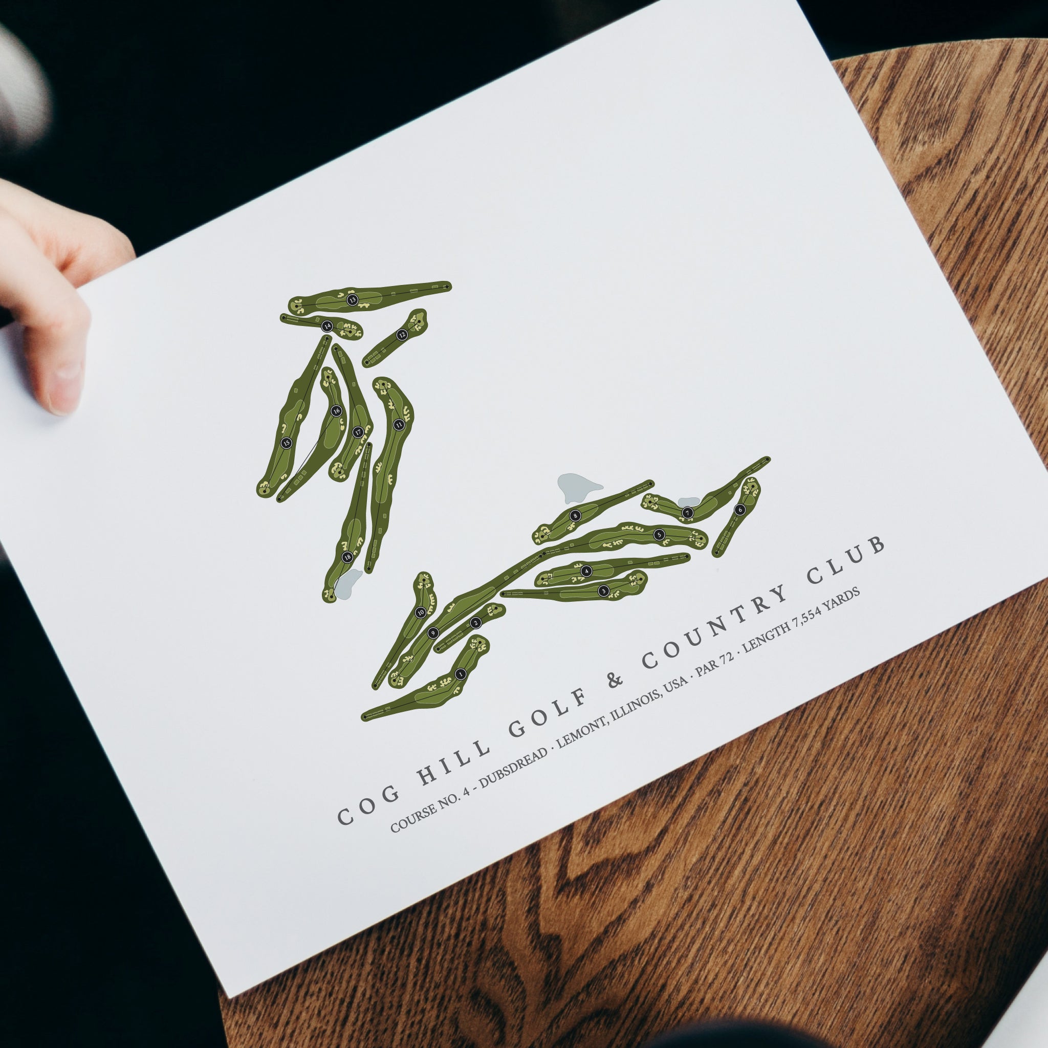 Cog Hill Golf & Country Club - Course No 4 - Dubsdread | Golf Course Map | With Laptop