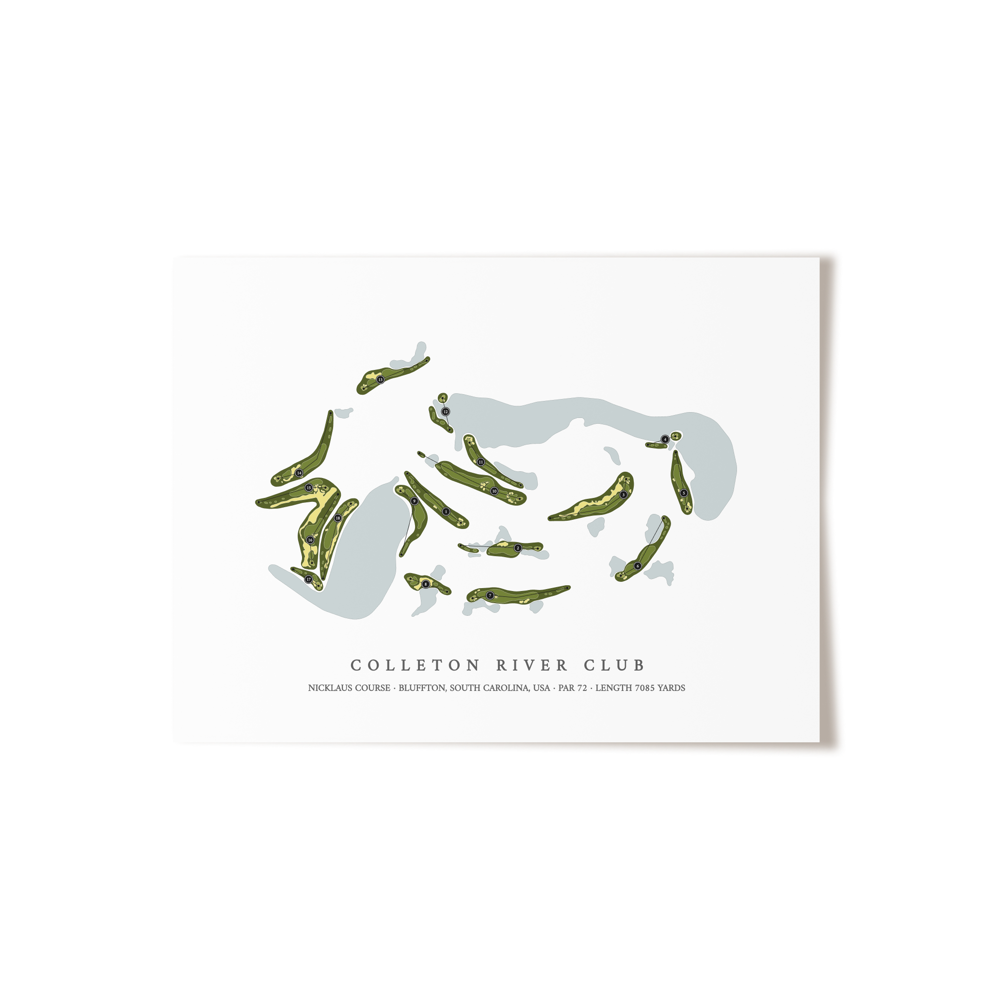 Colleton River Club - Nicklaus Course | Golf Course Map | Unframed