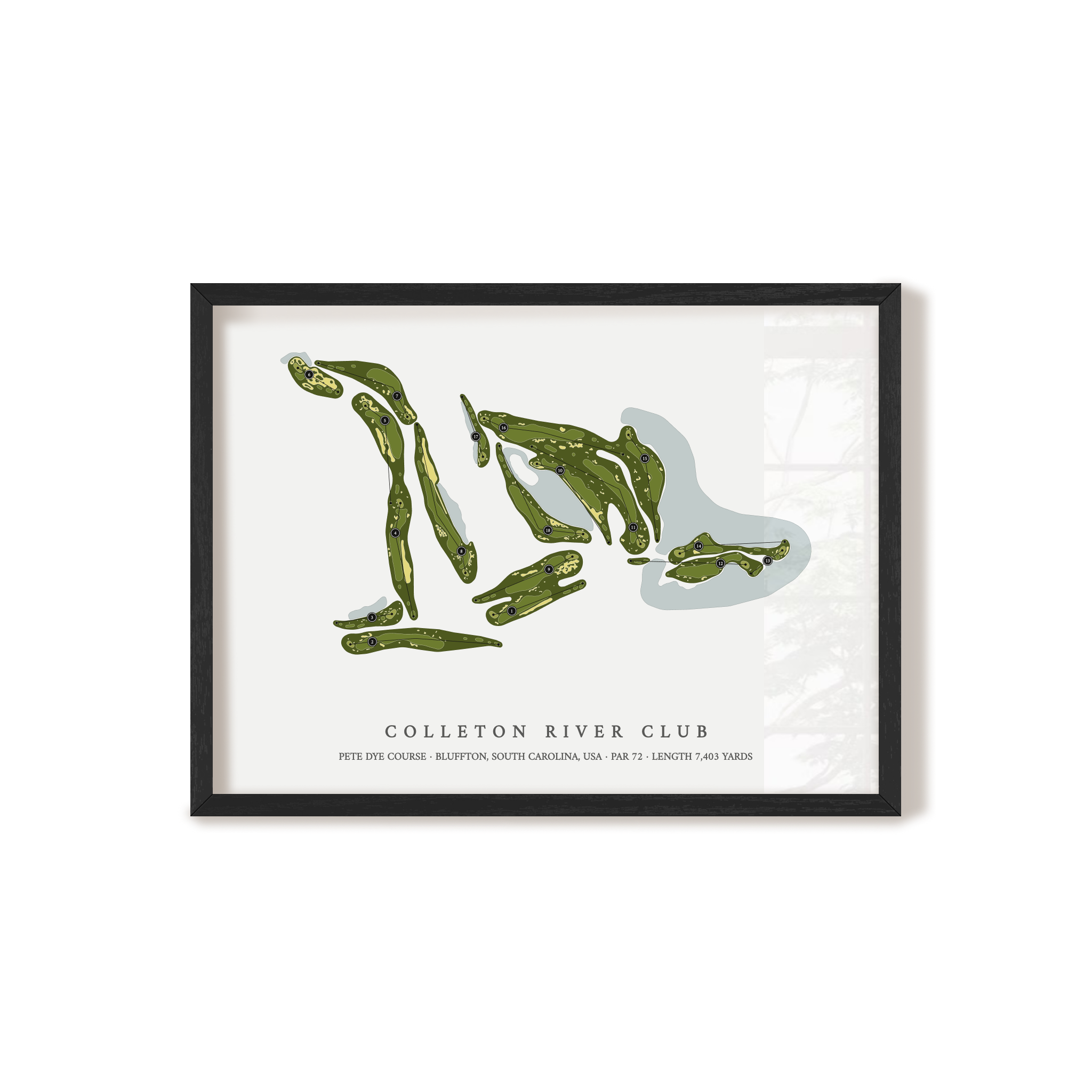 Colleton River Club - Pete Dye Course | Golf Course Print | Black+Frame
