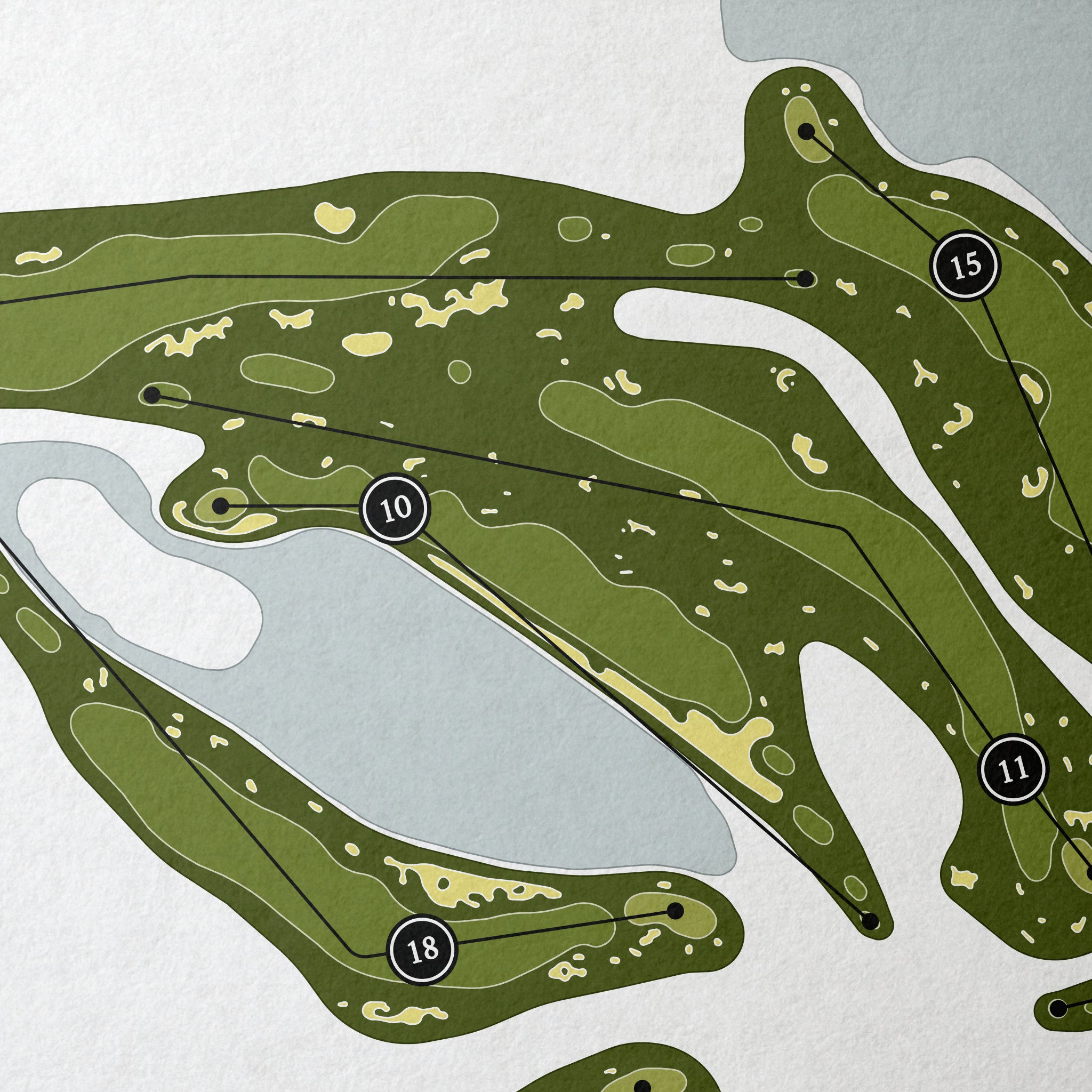 Colleton River Club - Pete Dye Course | Golf Course Print | Close+Up