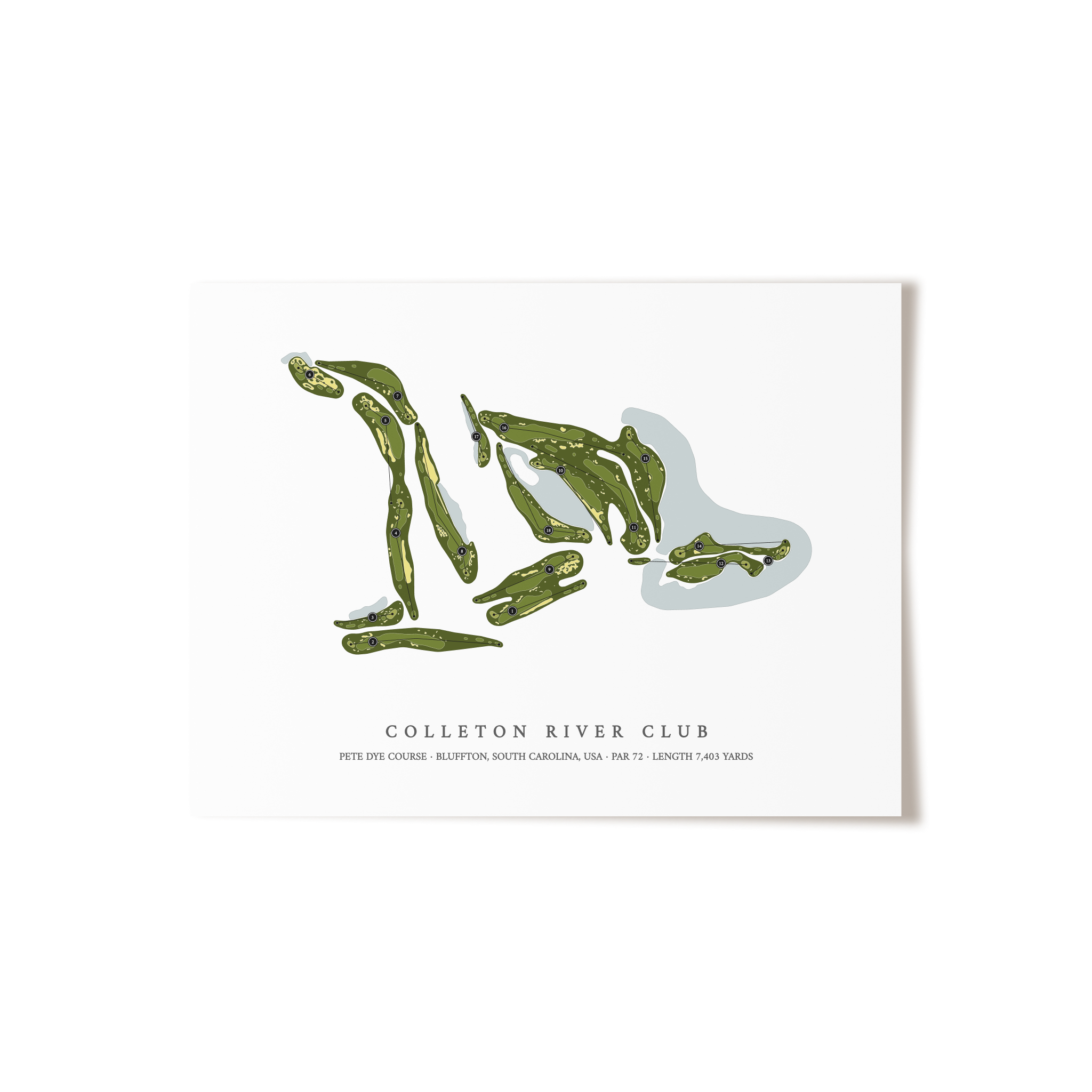Colleton River Club - Pete Dye Course | Golf Course Print | Unframed