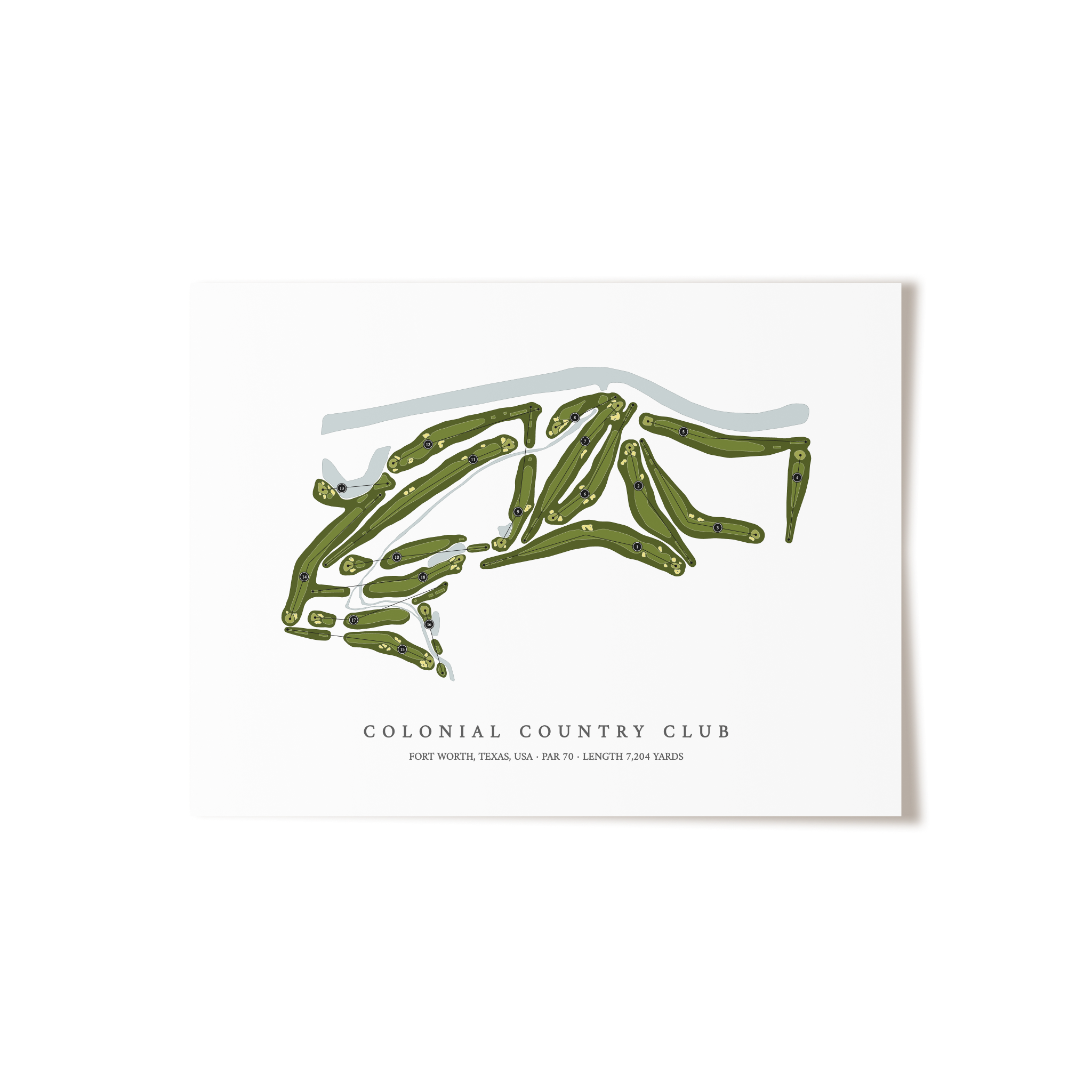 Colonial Country Club | Golf Course Map | Unframed