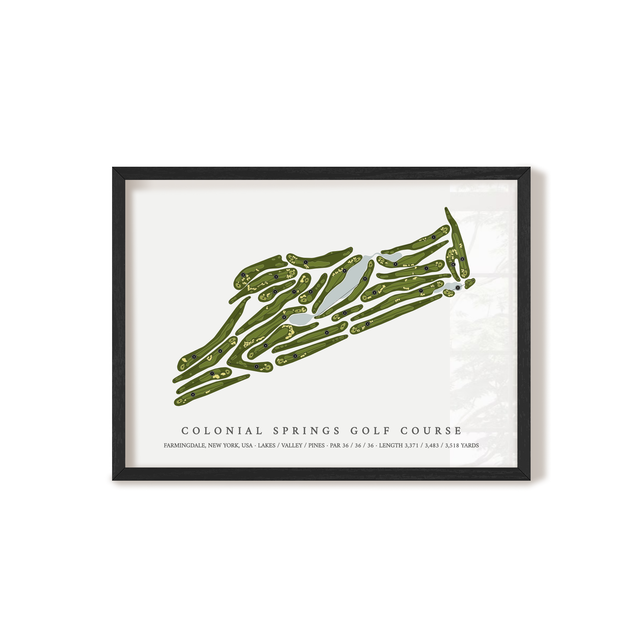 Colonial Springs Golf Course | Golf Course Map | Black Frame