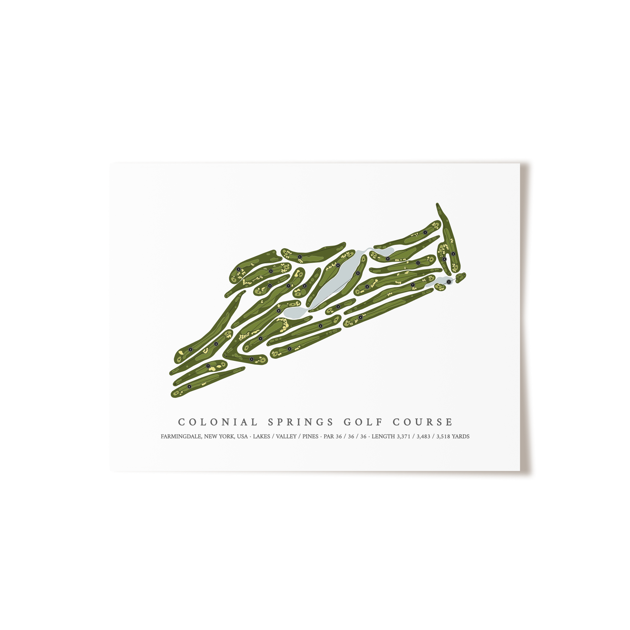 Colonial Springs Golf Course | Golf Course Map | Unframed