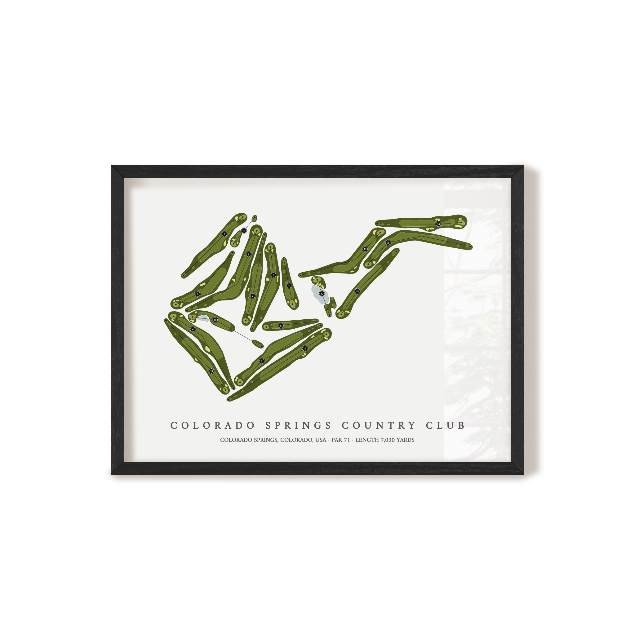 Colorado Springs Country Club | Golf Course Map | Black Frame