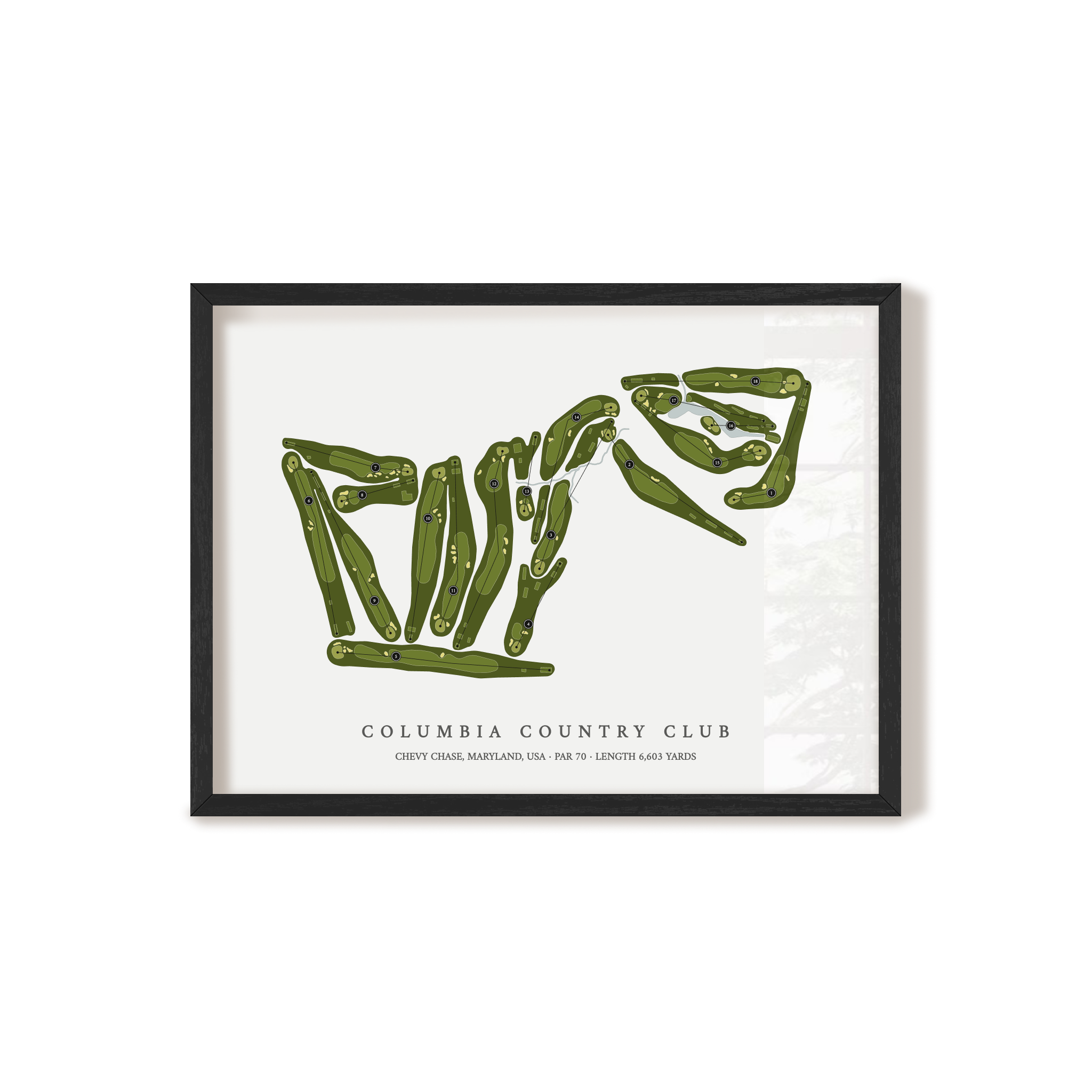 Columbia Country Club | Golf Course Map | Black Frame