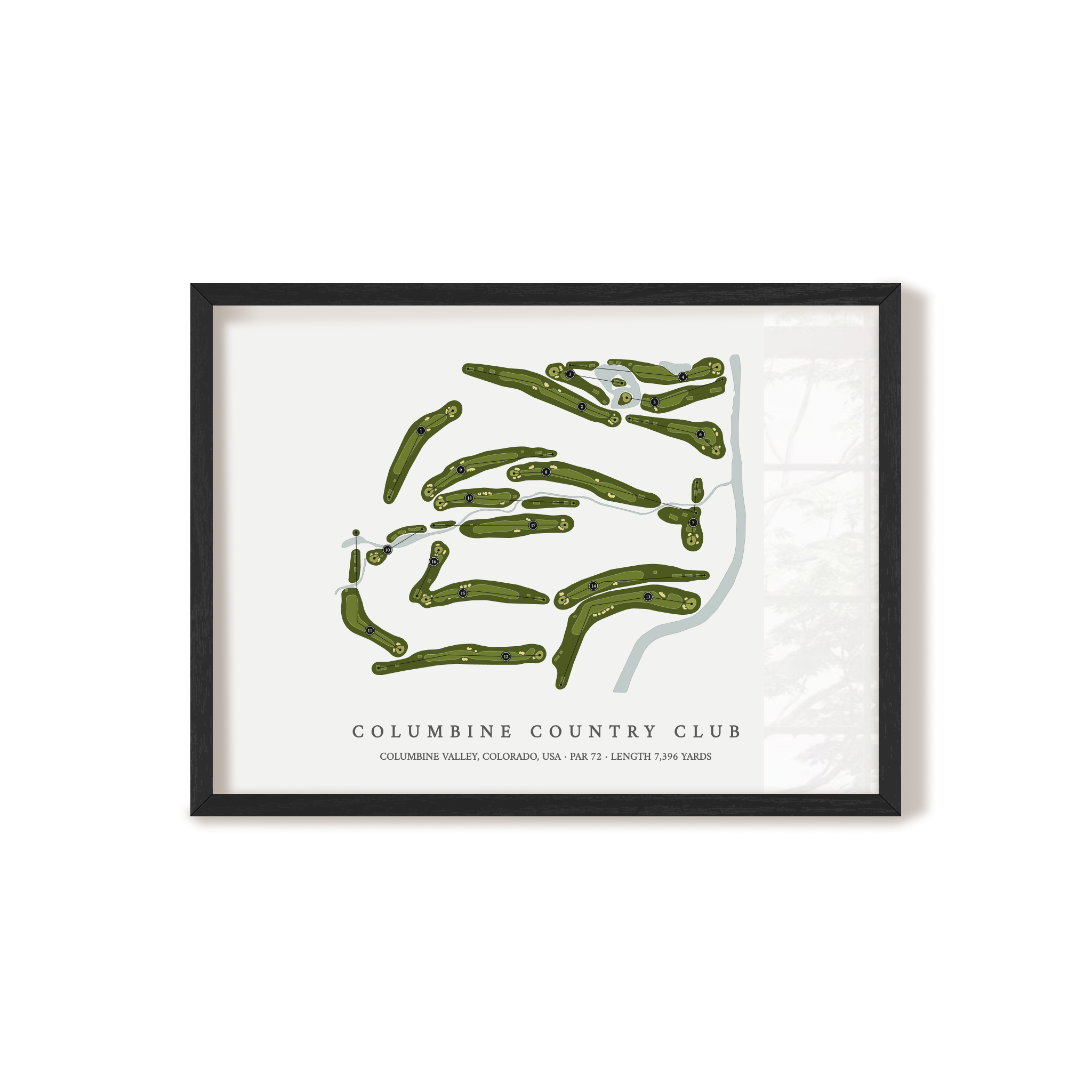 Columbine Country Club | Golf Course Map | Black Frame