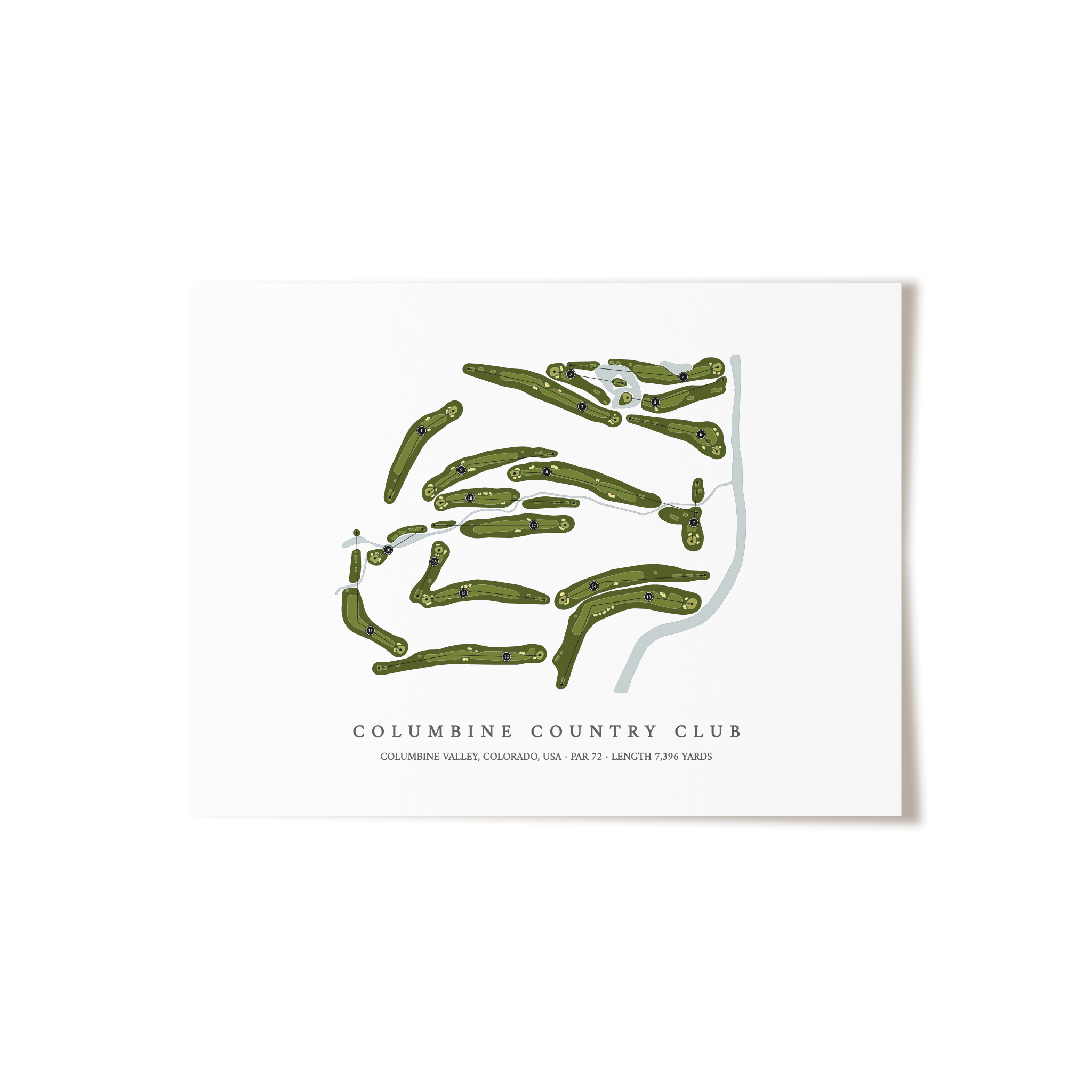Columbine Country Club | Golf Course Map | Unframed