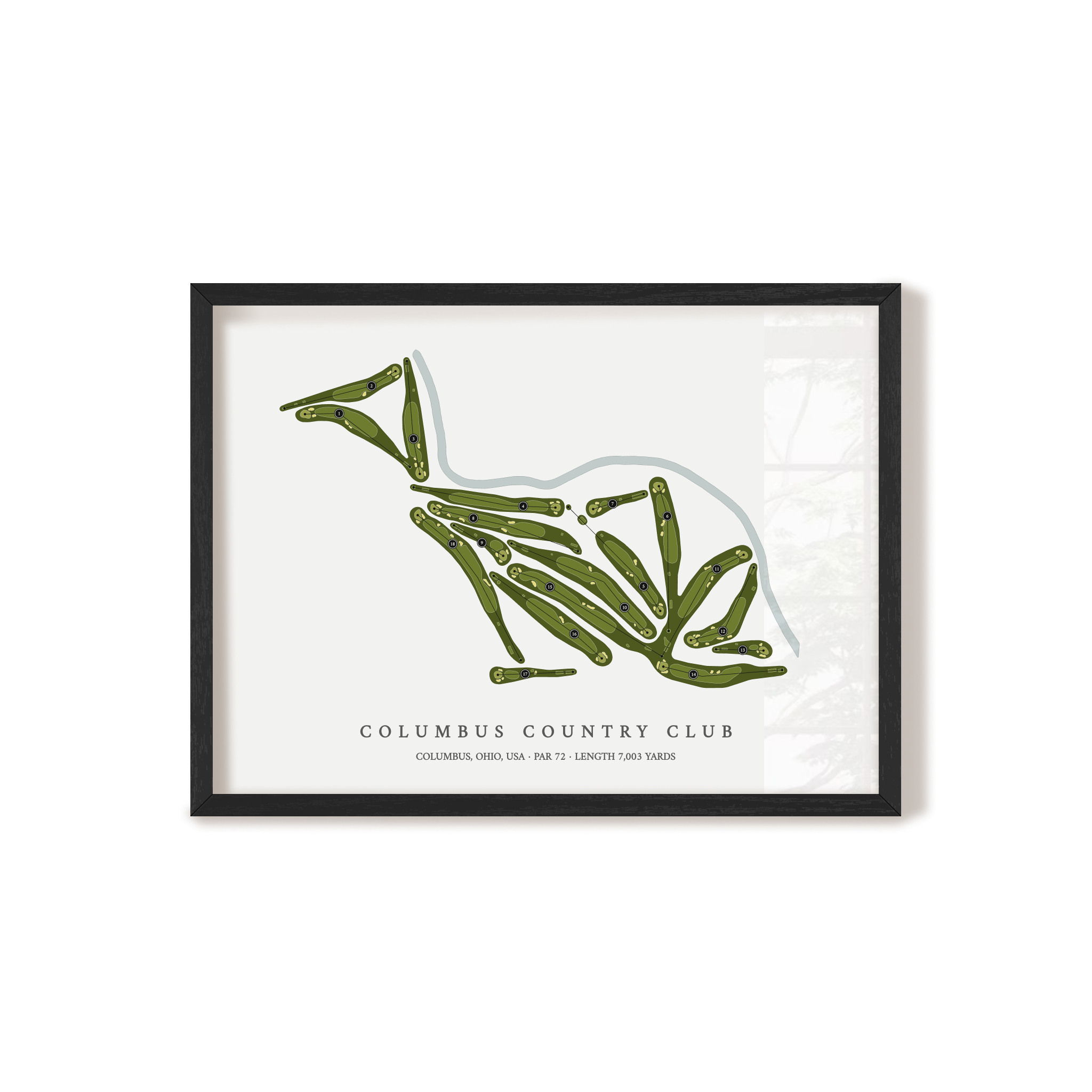 Columbus Country Club | Golf Course Print | Black Frame
