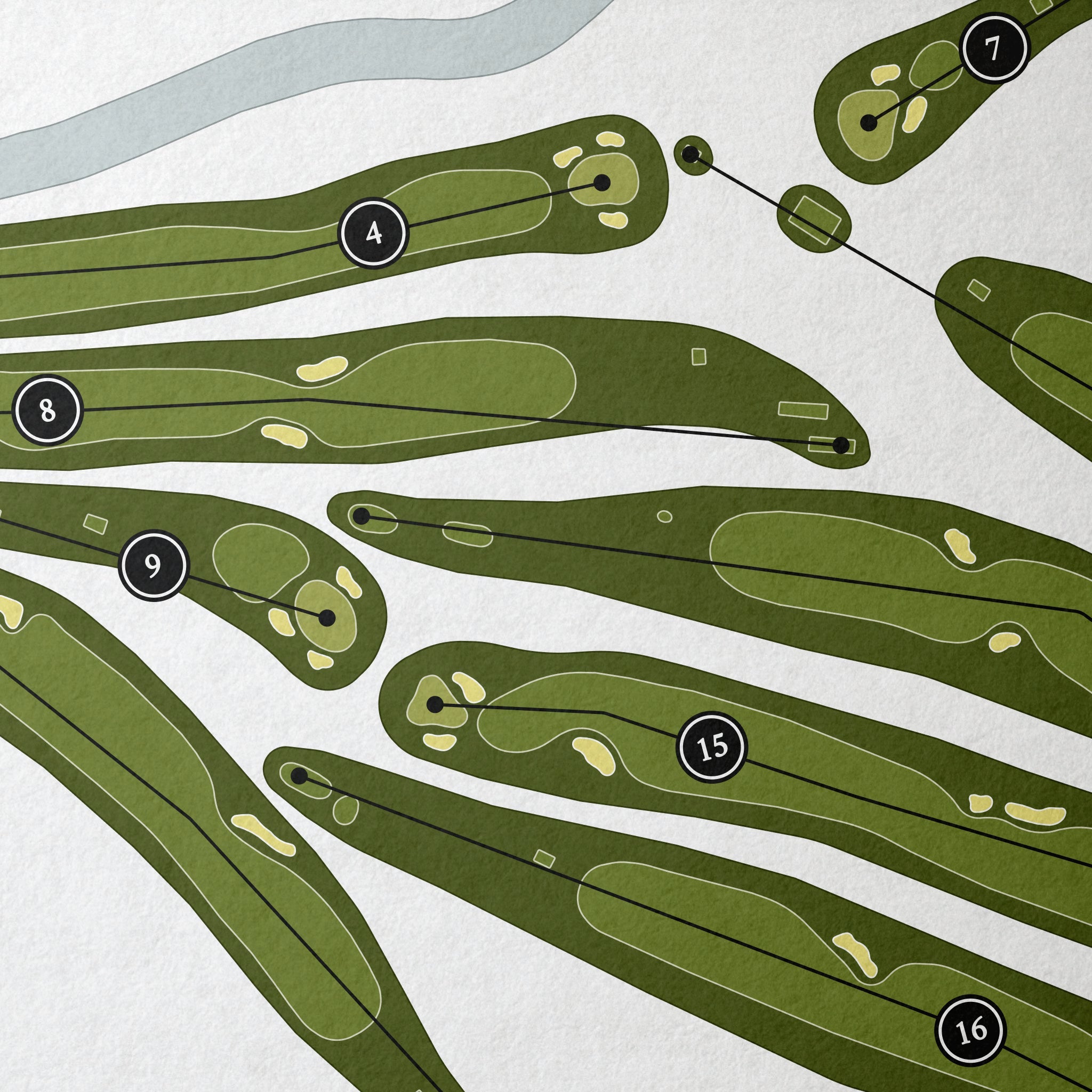 Columbus Country Club | Golf Course Print | Close Up