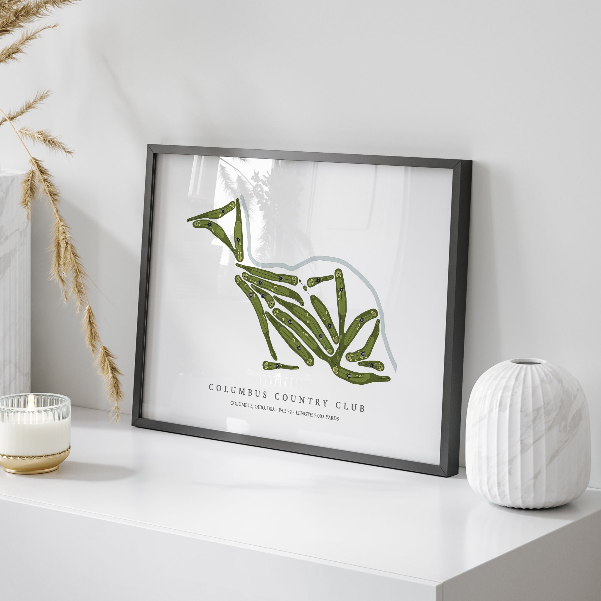 Columbus Country Club | Golf Course Print | On Table