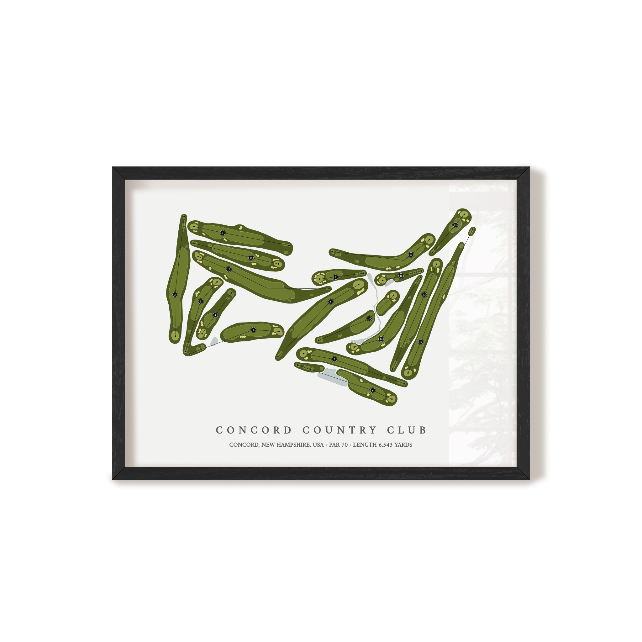 Concord Country Club | Golf Course Map | Black Frame