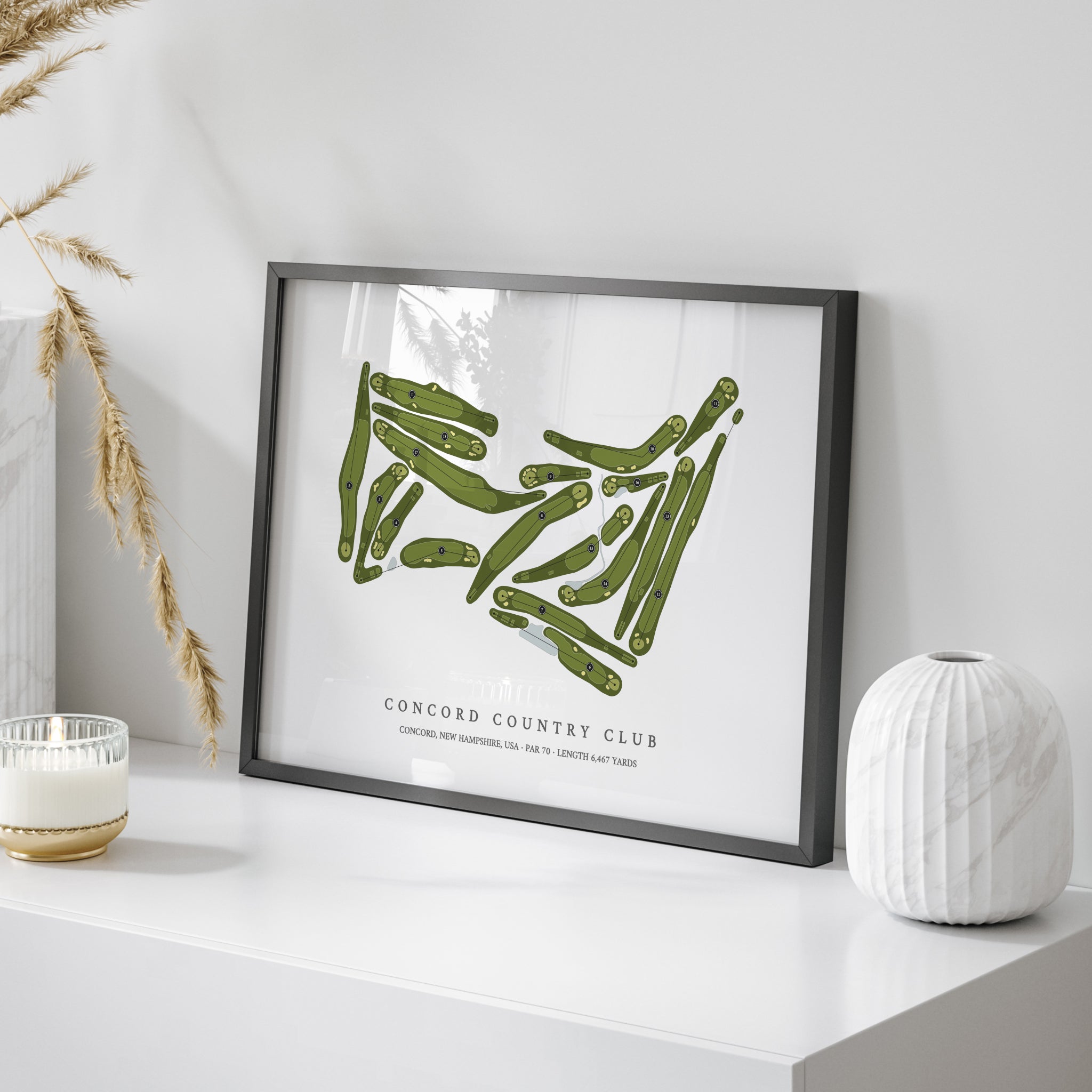 Concord Country Club | Golf Course Print | On Table