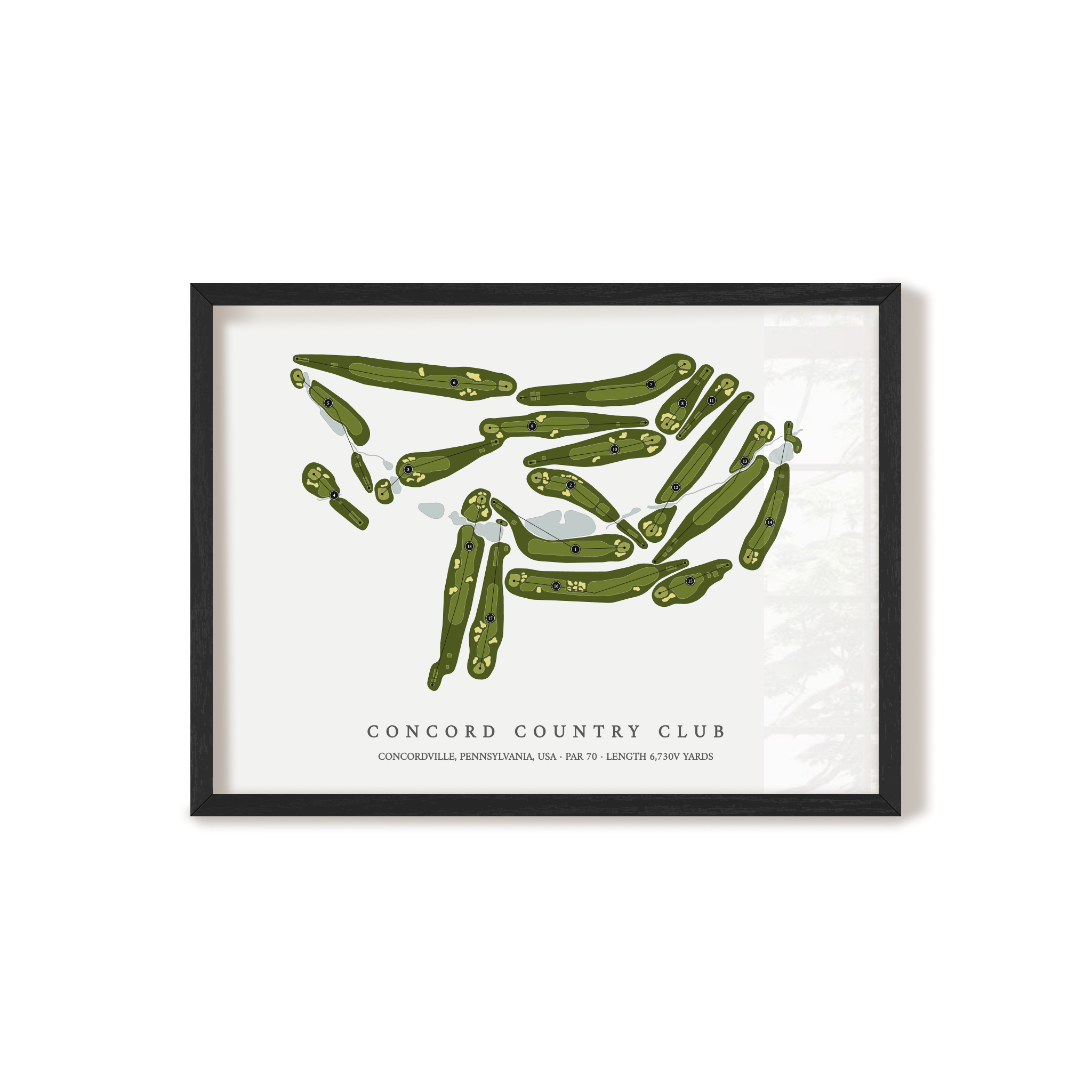Concord Country Club | Golf Course Map | Black Frame