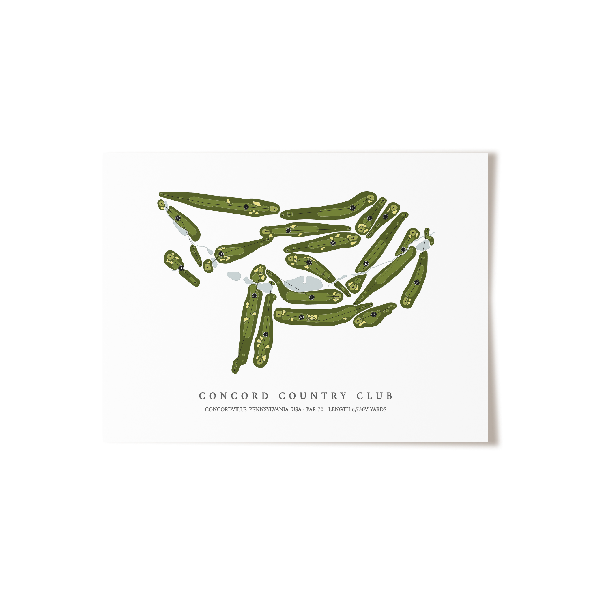 Concord Country Club | Golf Course Map | Unframed