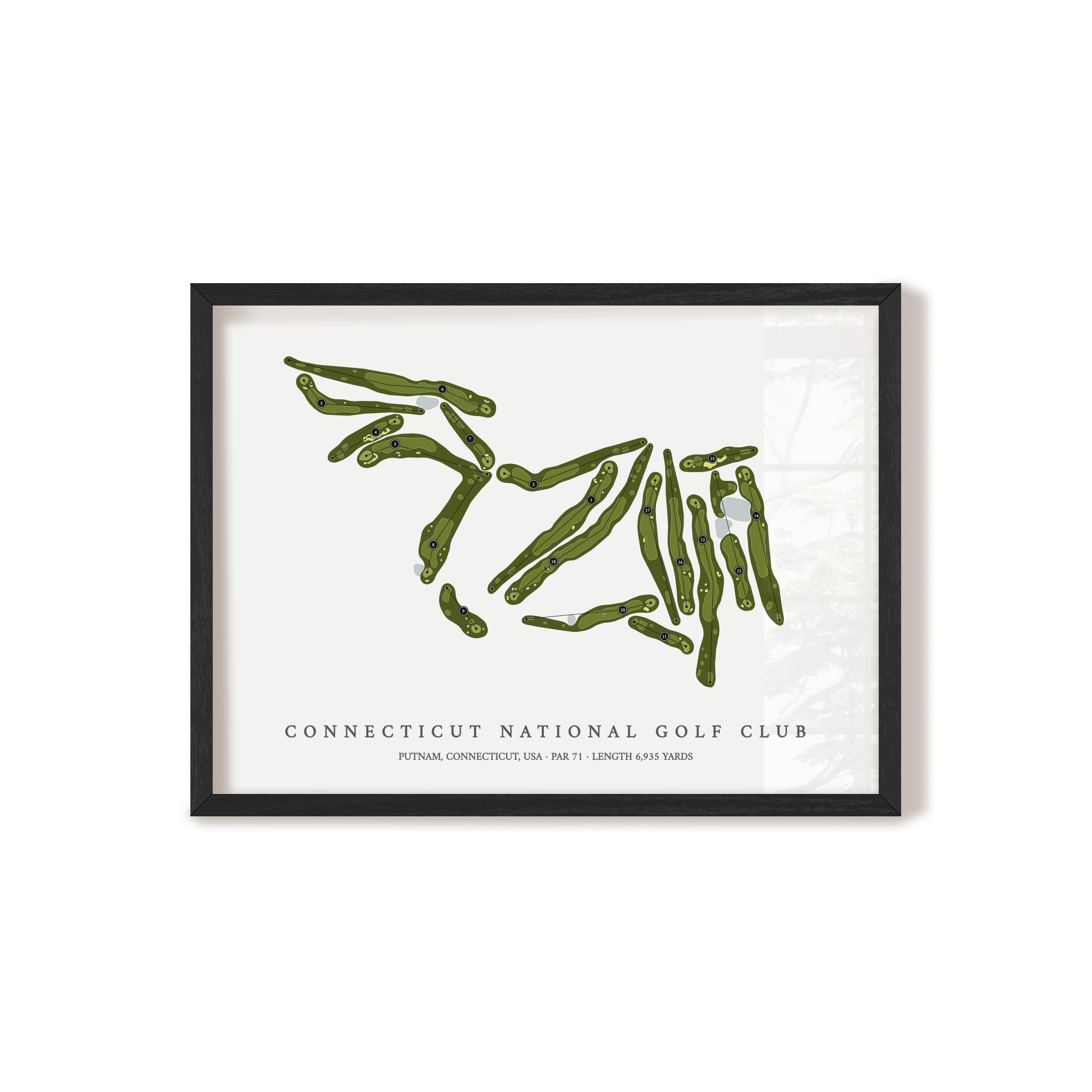 Connecticut National Golf Club | Golf Course Map | Black Frame