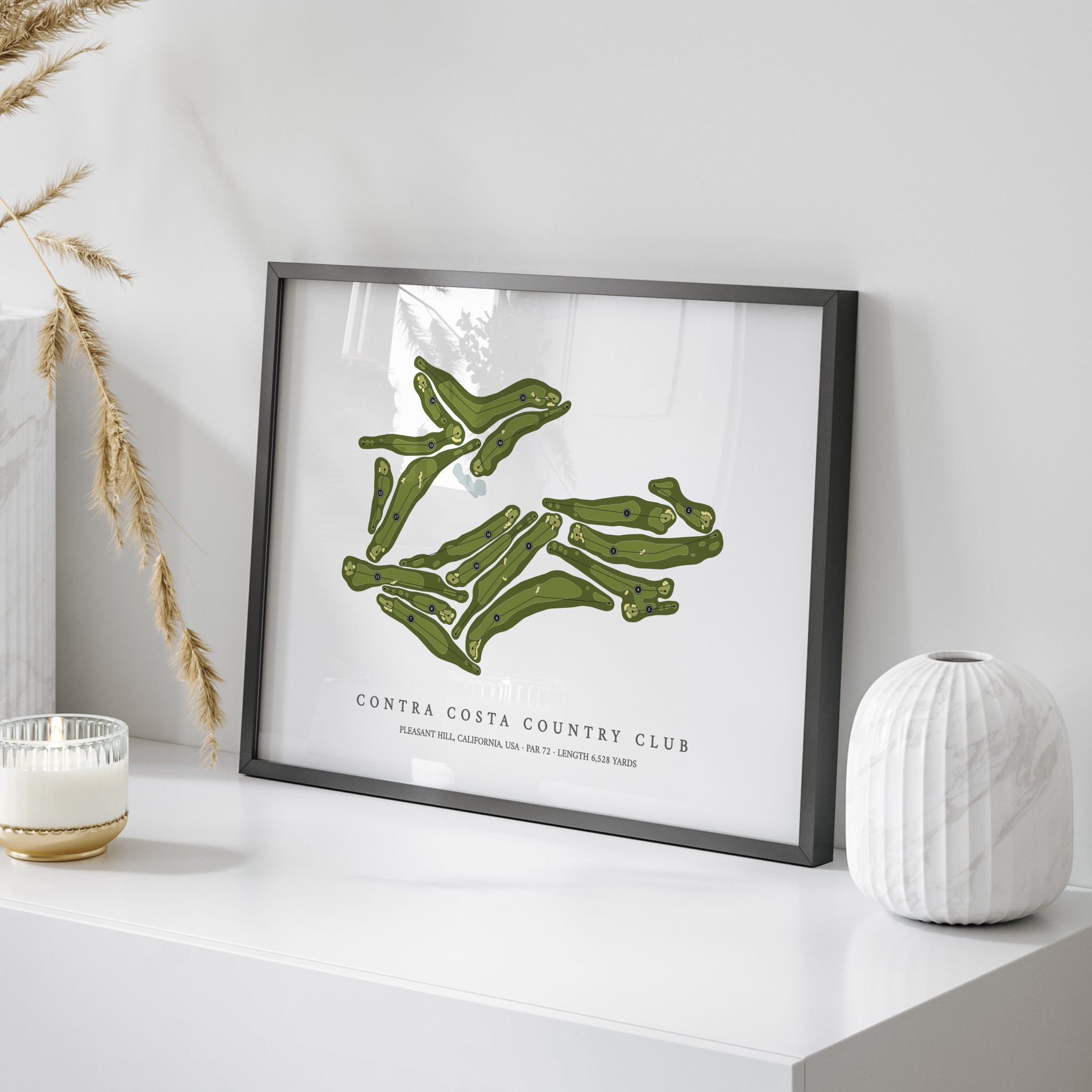 Contra Costa Country Club | Golf Course Print | On Table