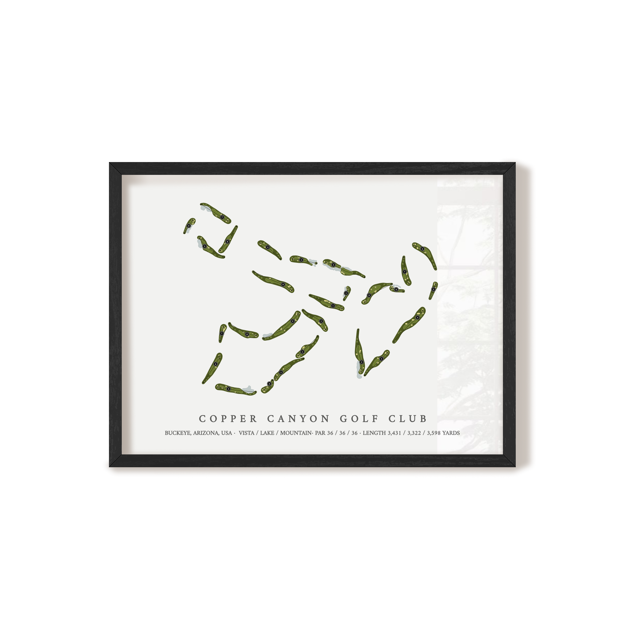 Copper Canyon Golf Club | Golf Course Map | Black Frame