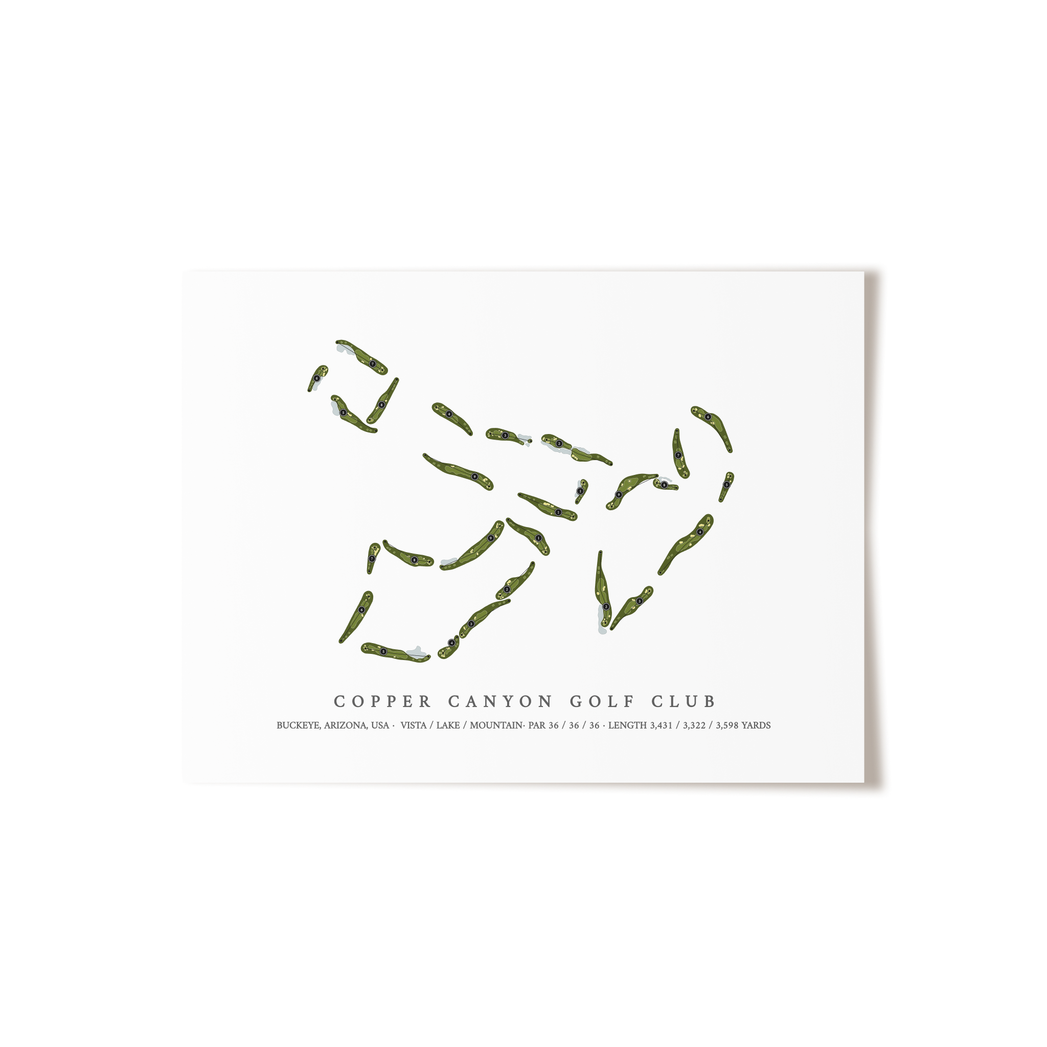 Copper Canyon Golf Club | Golf Course Map | Unframed