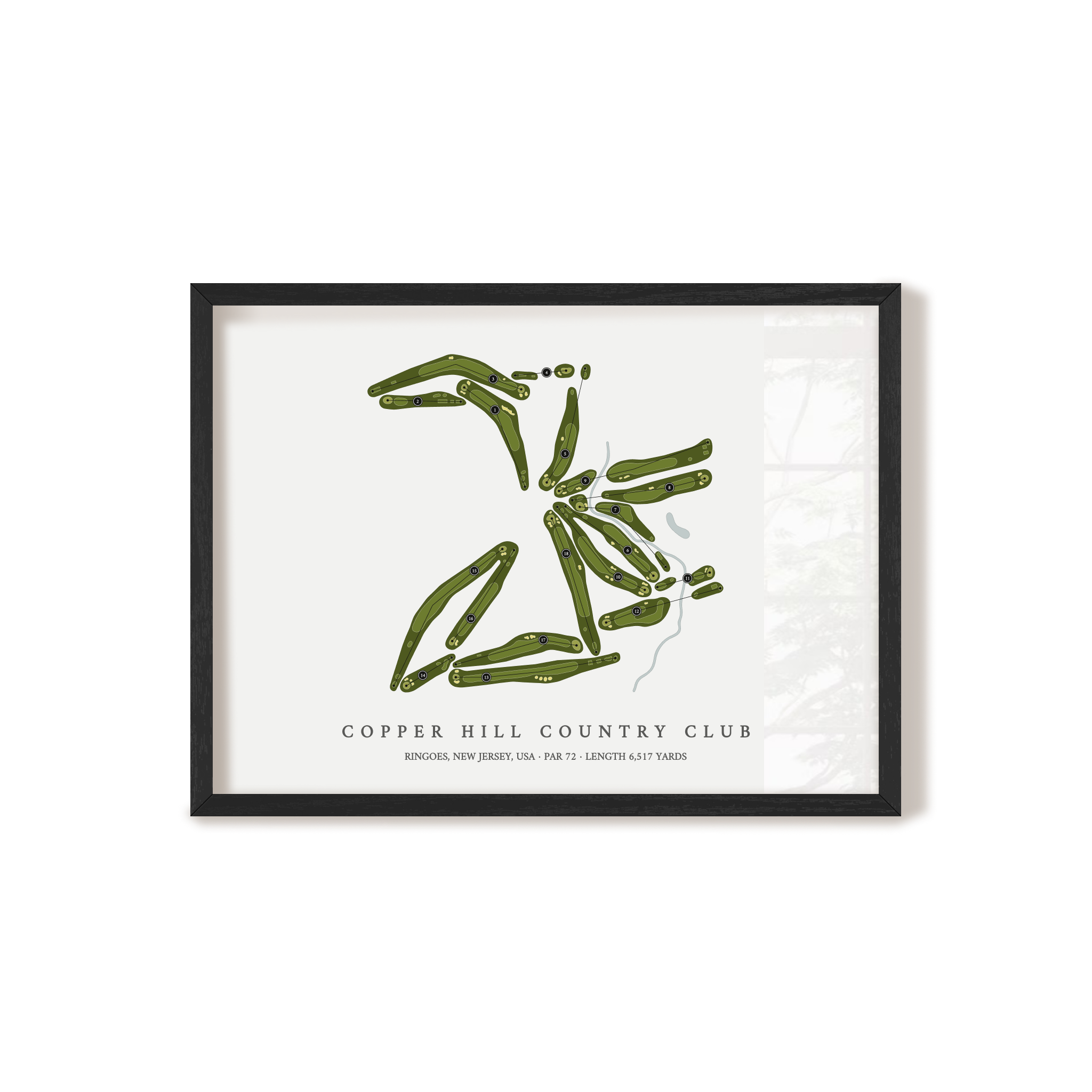 Copper Hill Country Club | Golf Course Map | Black Frame