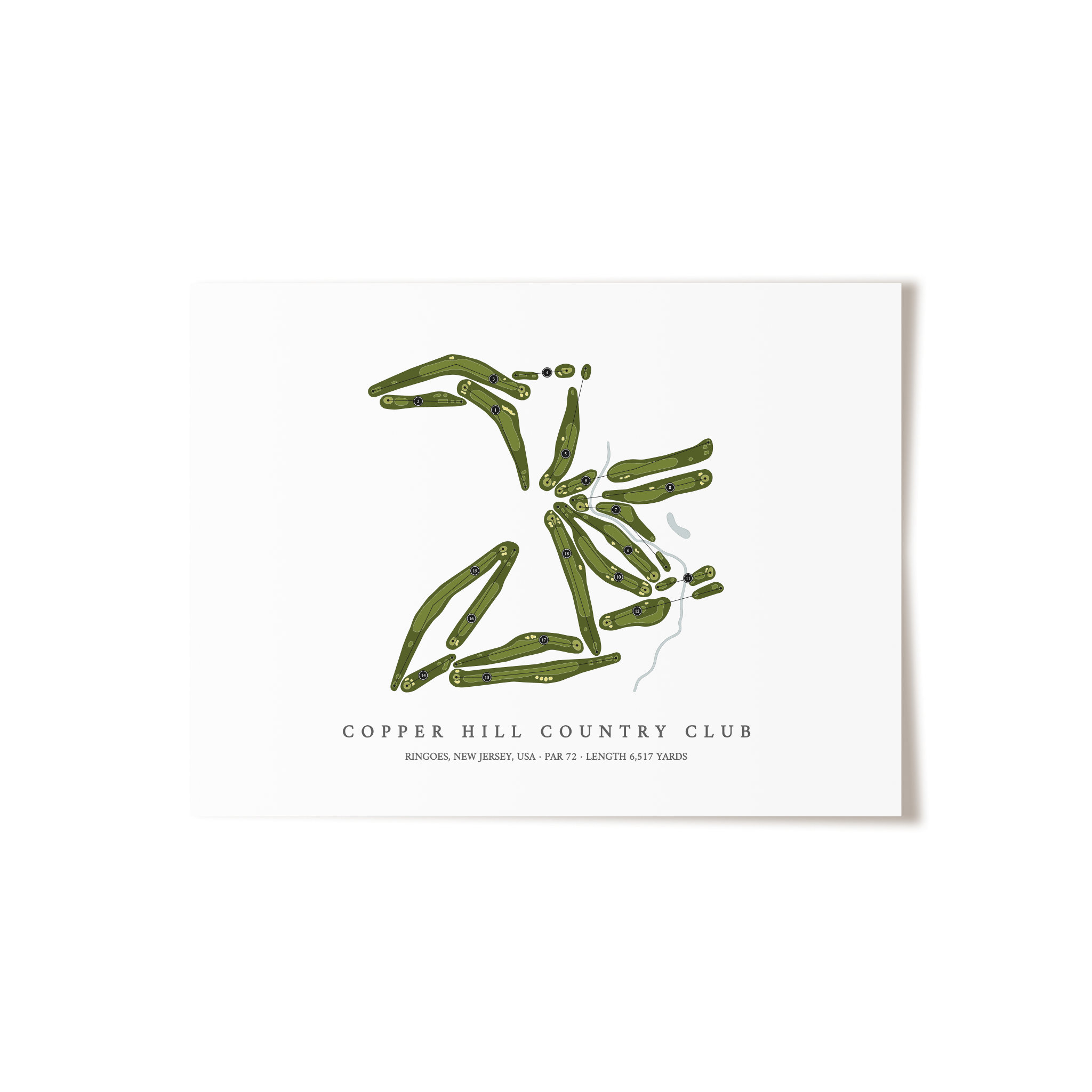 Copper Hill Country Club | Golf Course Map | Unframed