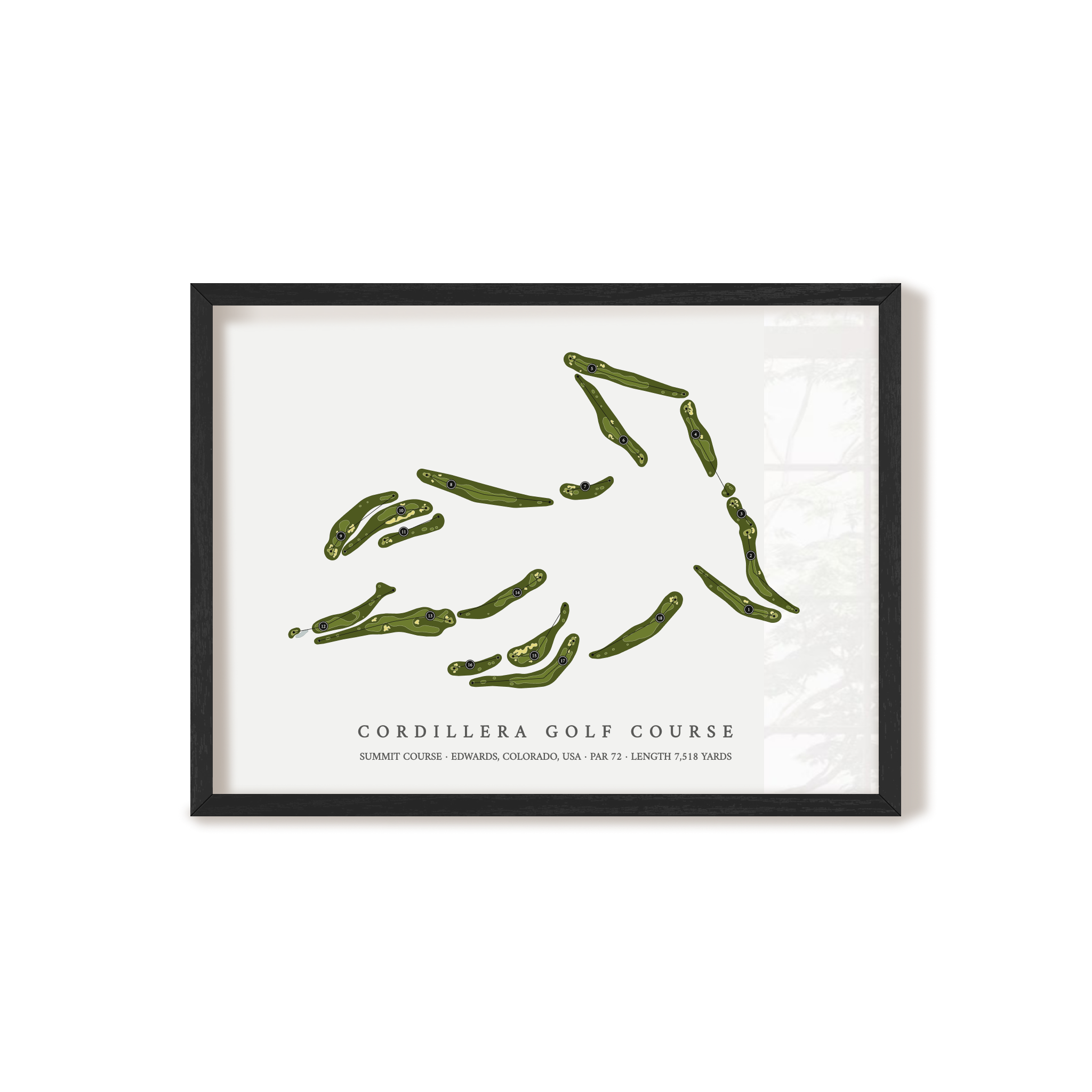 Cordillera Golf Course - Summit Course | Golf Course Map | Black Frame