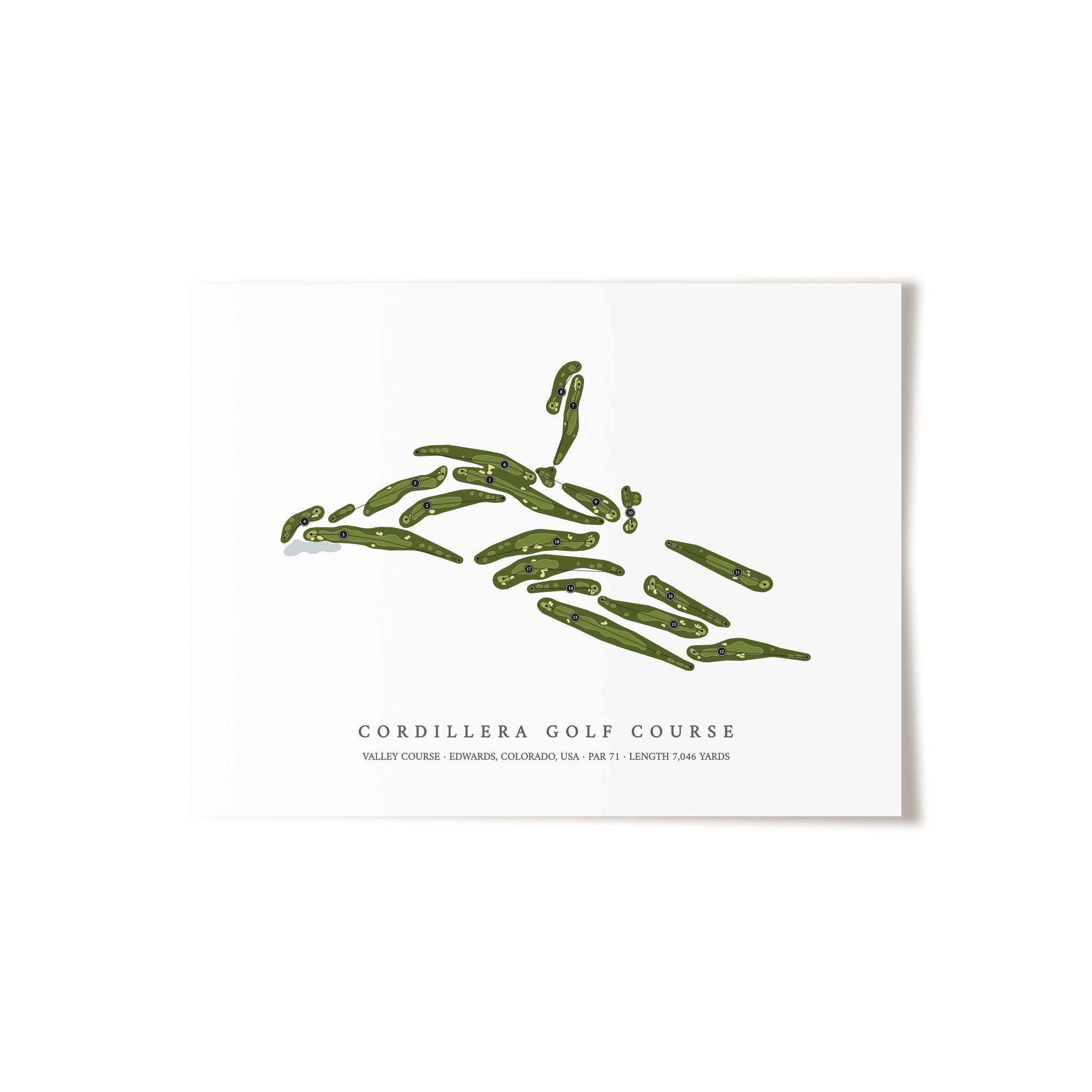 Cordillera Golf Course - Valley Course | Golf Course Map | Unframed