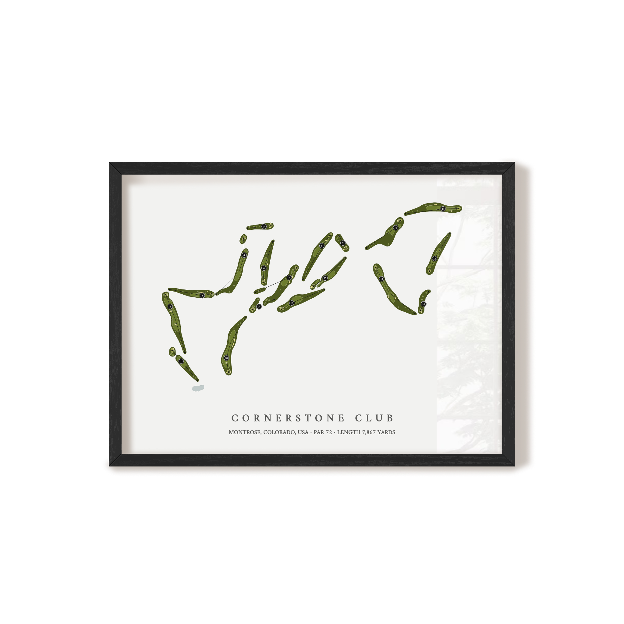 Cornerstone Club | Golf Course Print | Black Frame