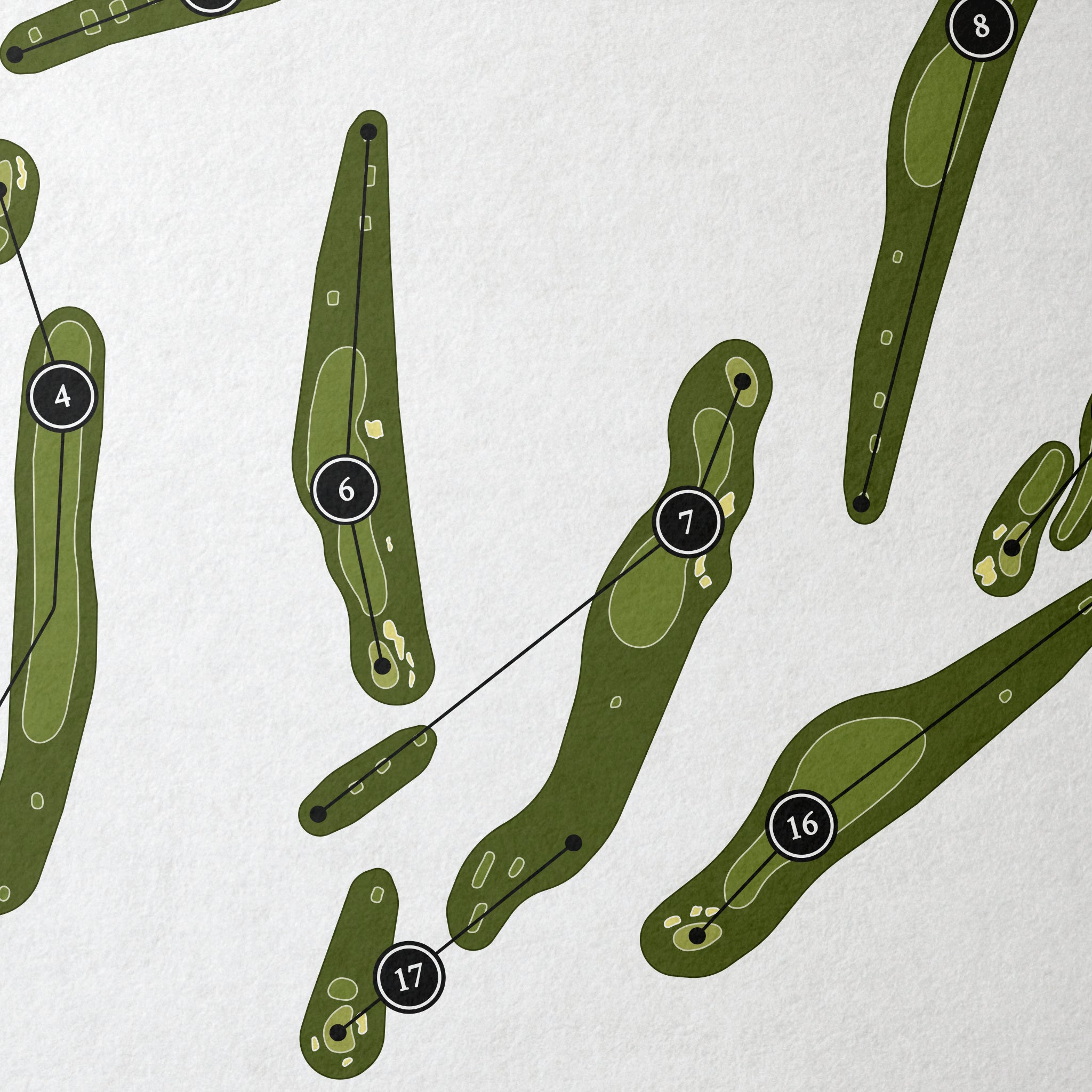 Cornerstone Club | Golf Course Print | Close Up