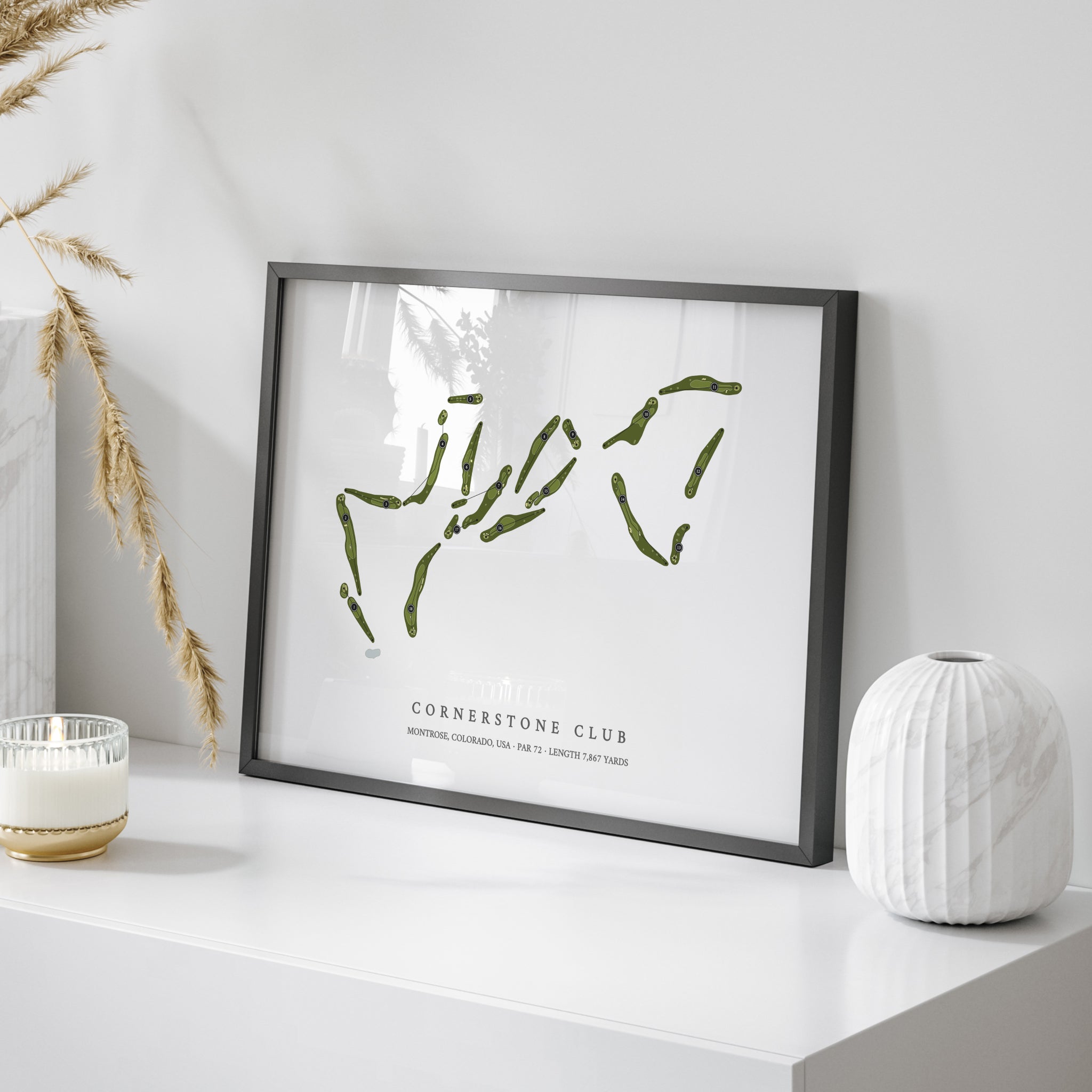 Cornerstone Club | Golf Course Print | On Table