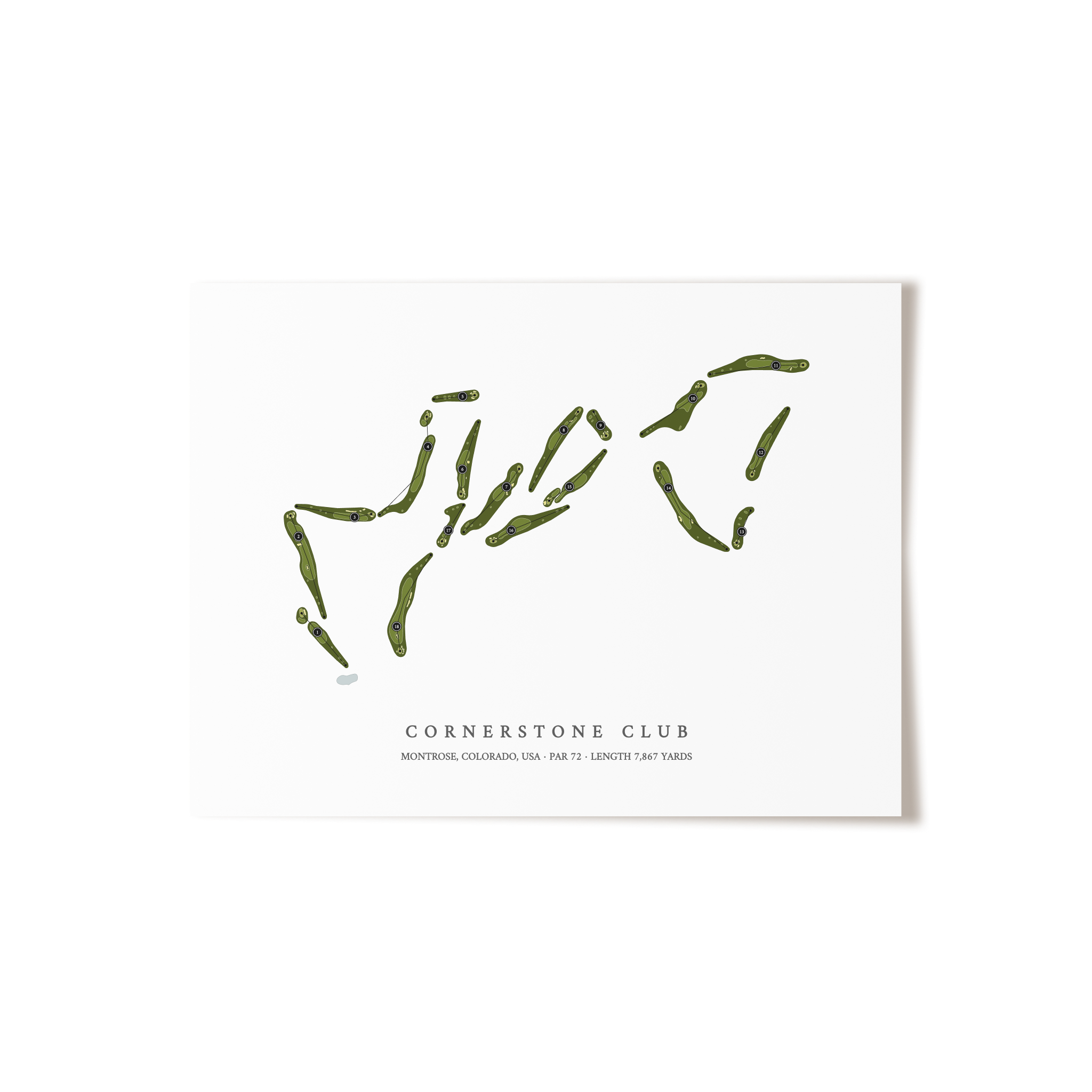 Cornerstone Club | Golf Course Map | Unframed