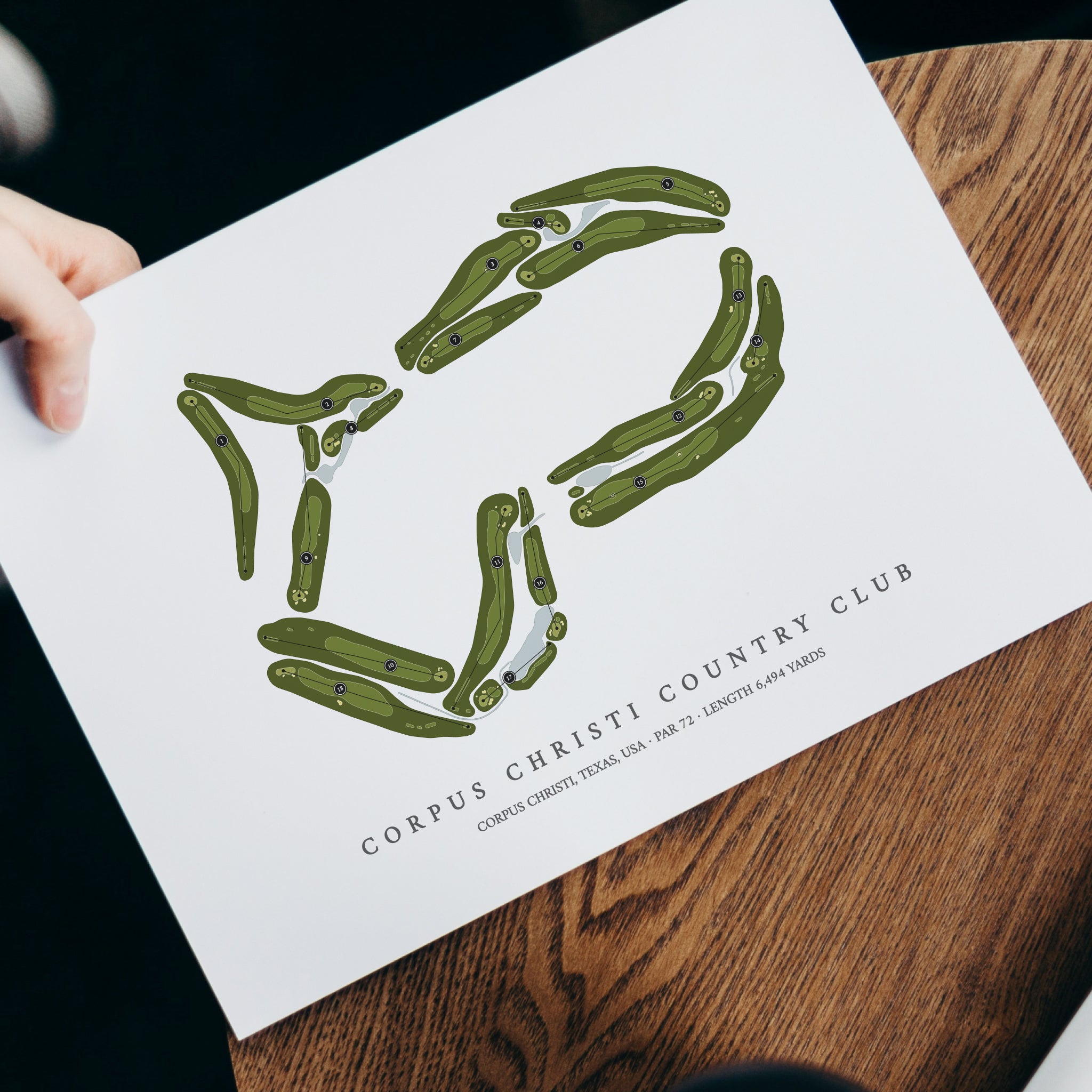 Corpus Christi Country Club | Golf Course Map | With Laptop