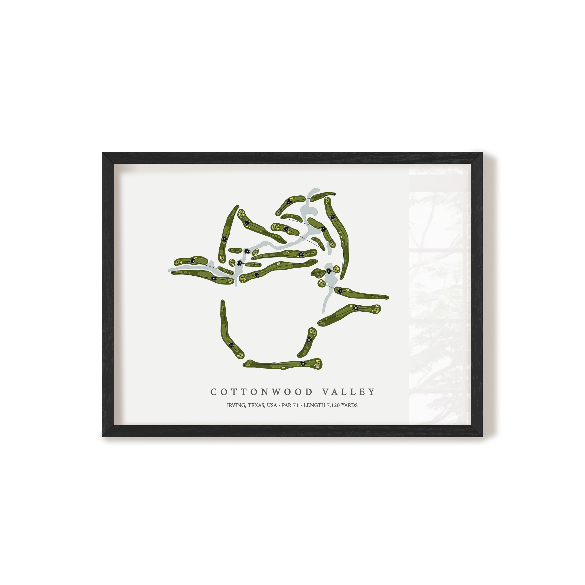 Cottonwood Valley | Golf Course Map | Black Frame