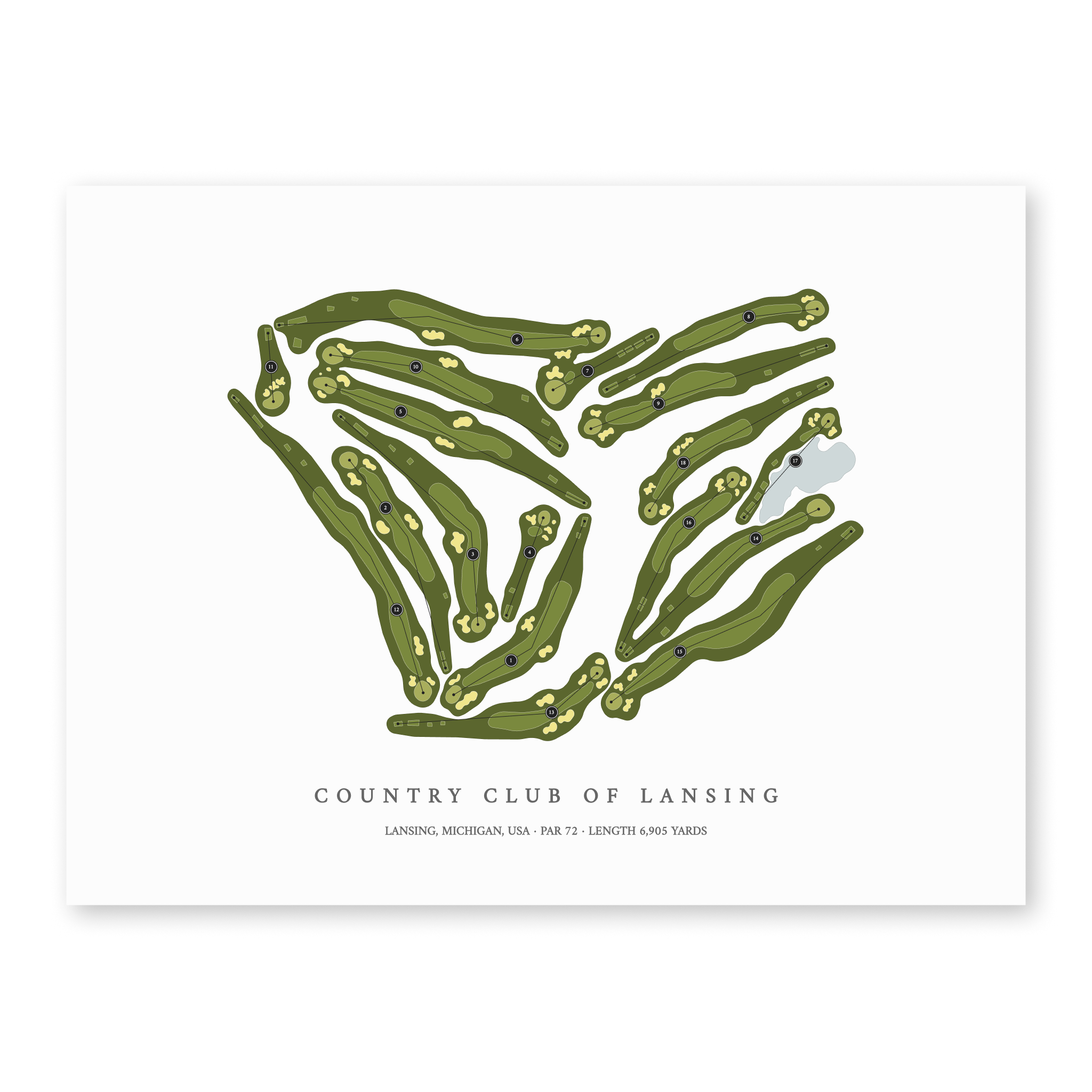 Country Club Of Lansing | Golf Course Print | Unframed