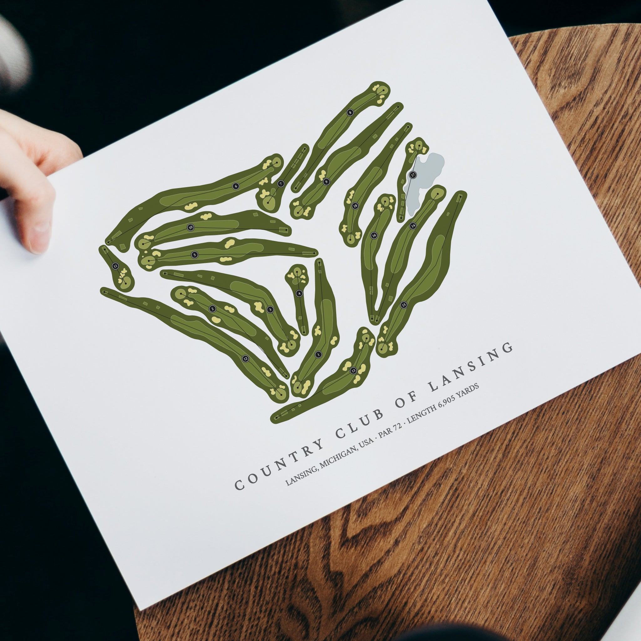 Country Club Of Lansing | Golf Course Print | With Laptop