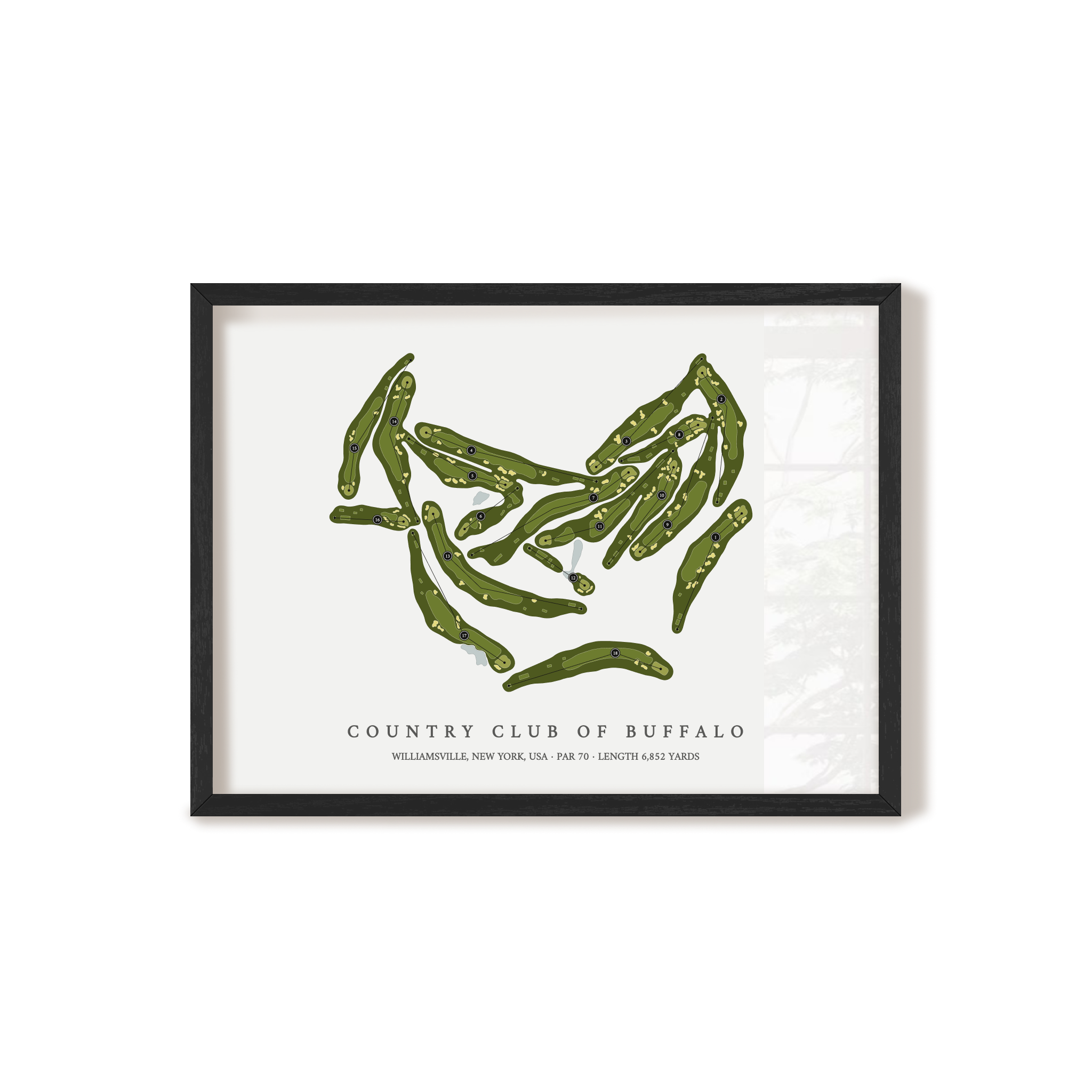 Country Club of Buffalo | Golf Course Map | Black Frame