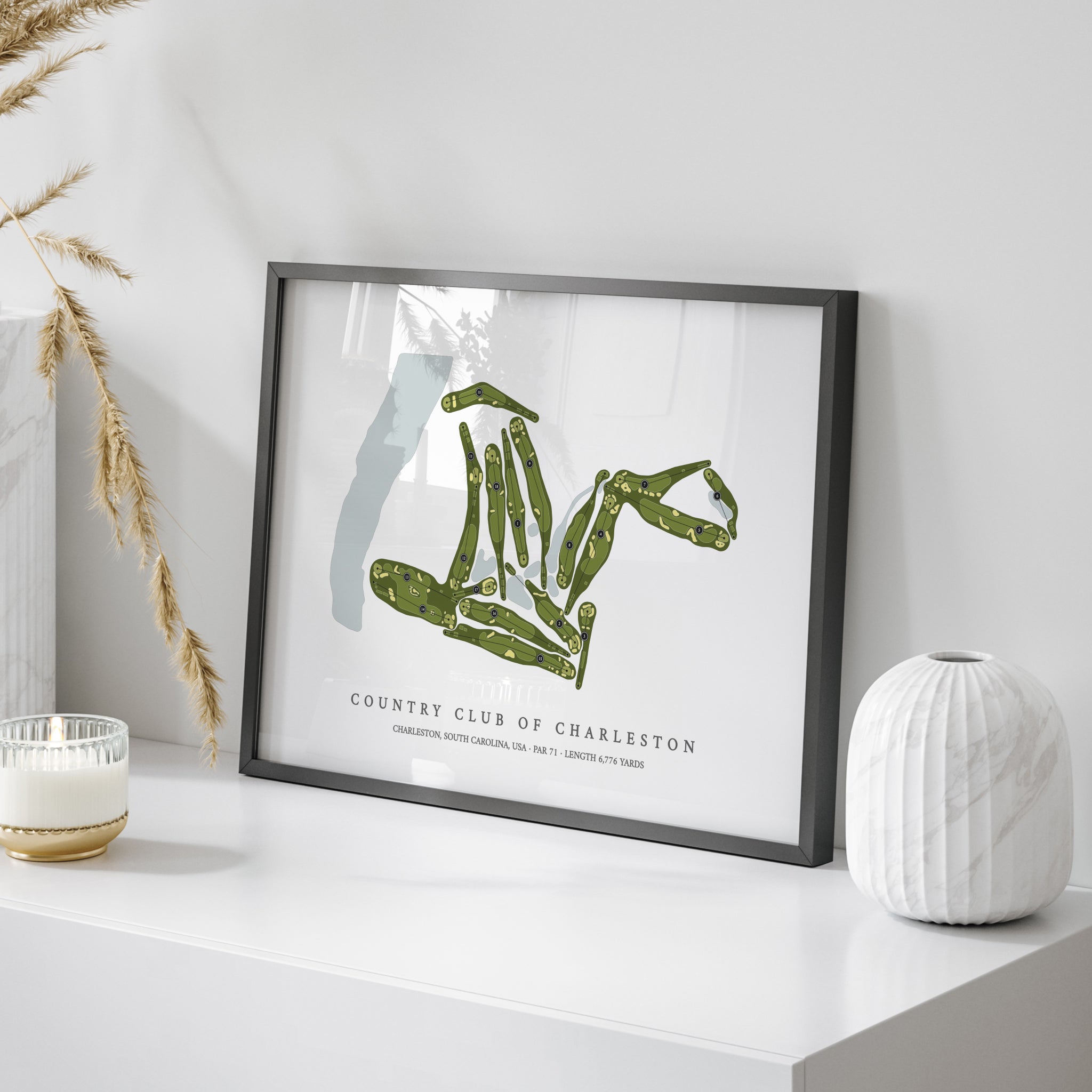 Country Club of Charleston | Golf Course Print | On Table