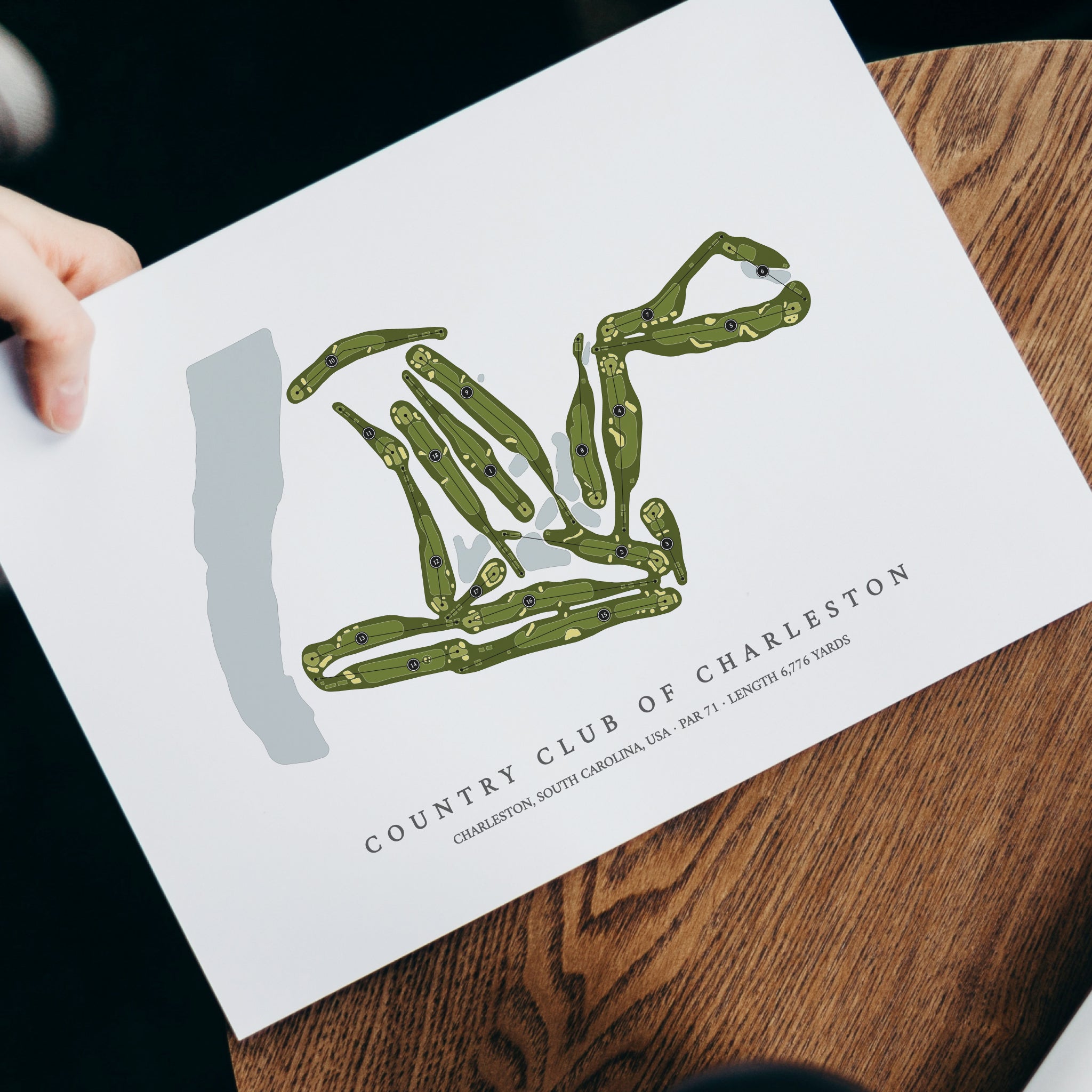 Country Club of Charleston | Golf Course Map | With Laptop