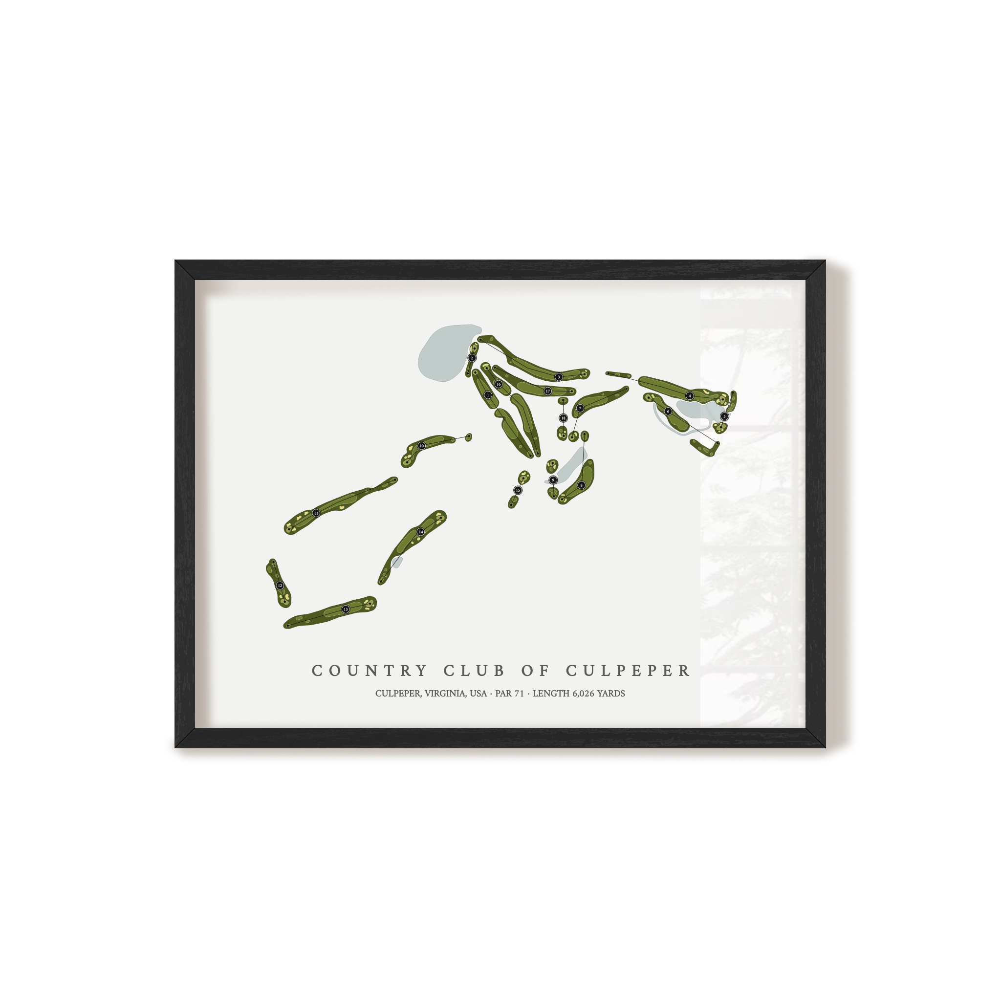 Country Club of Culpeper | Golf Course Map | Black Frame