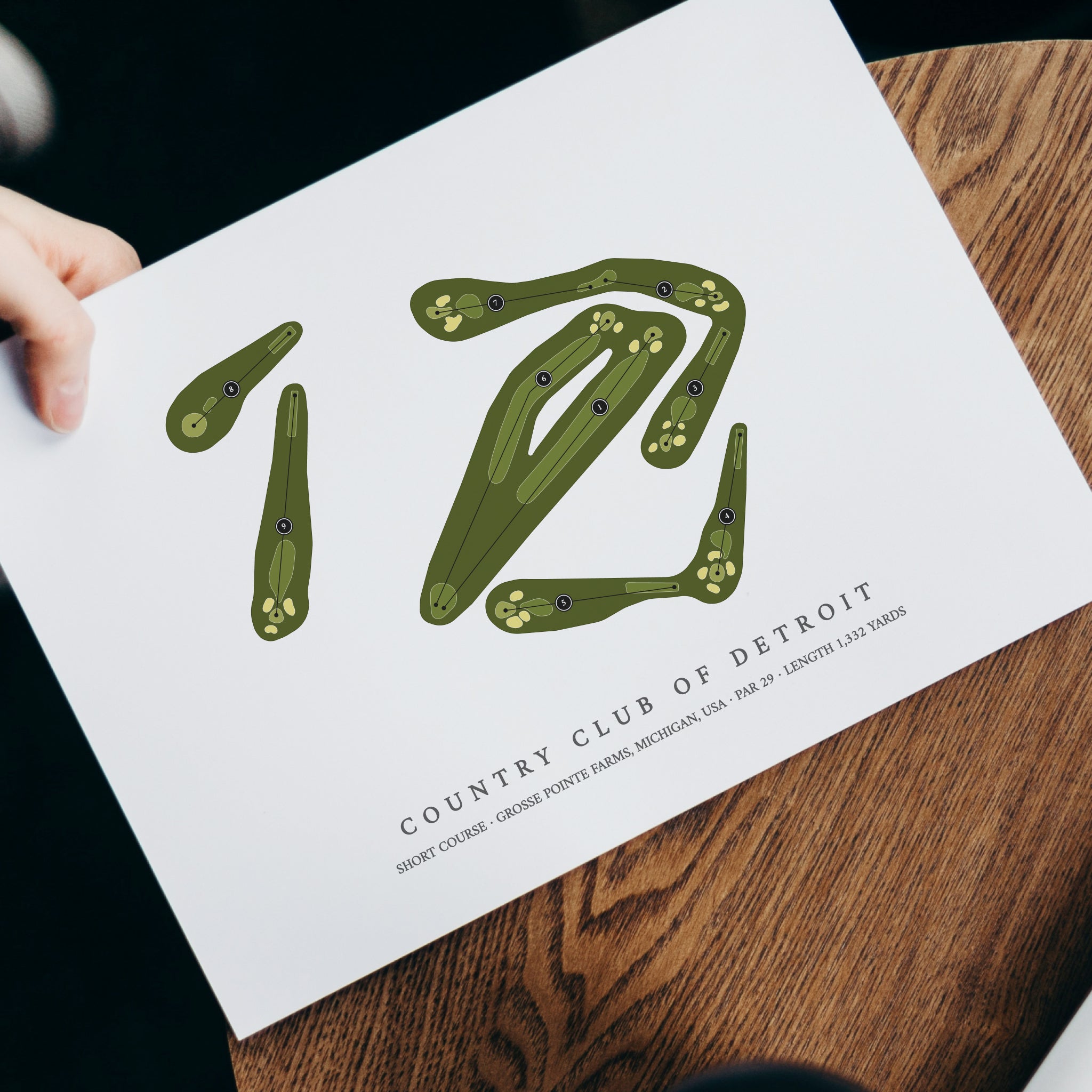 Country Club of Detroit - Short Course | Golf Course Map | With Laptop