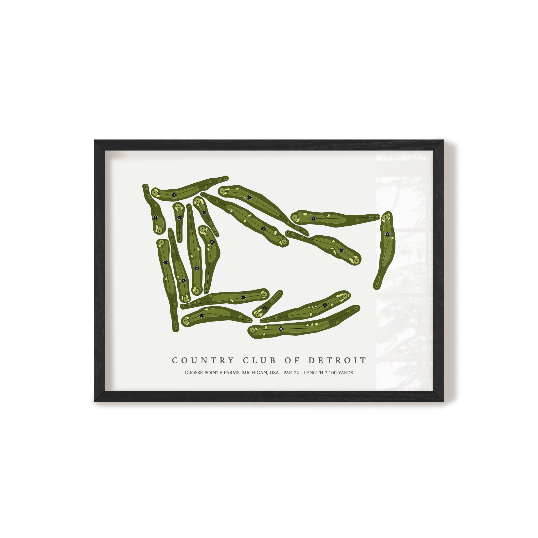 Country Club of Detroit | Golf Course Print | Black Frame
