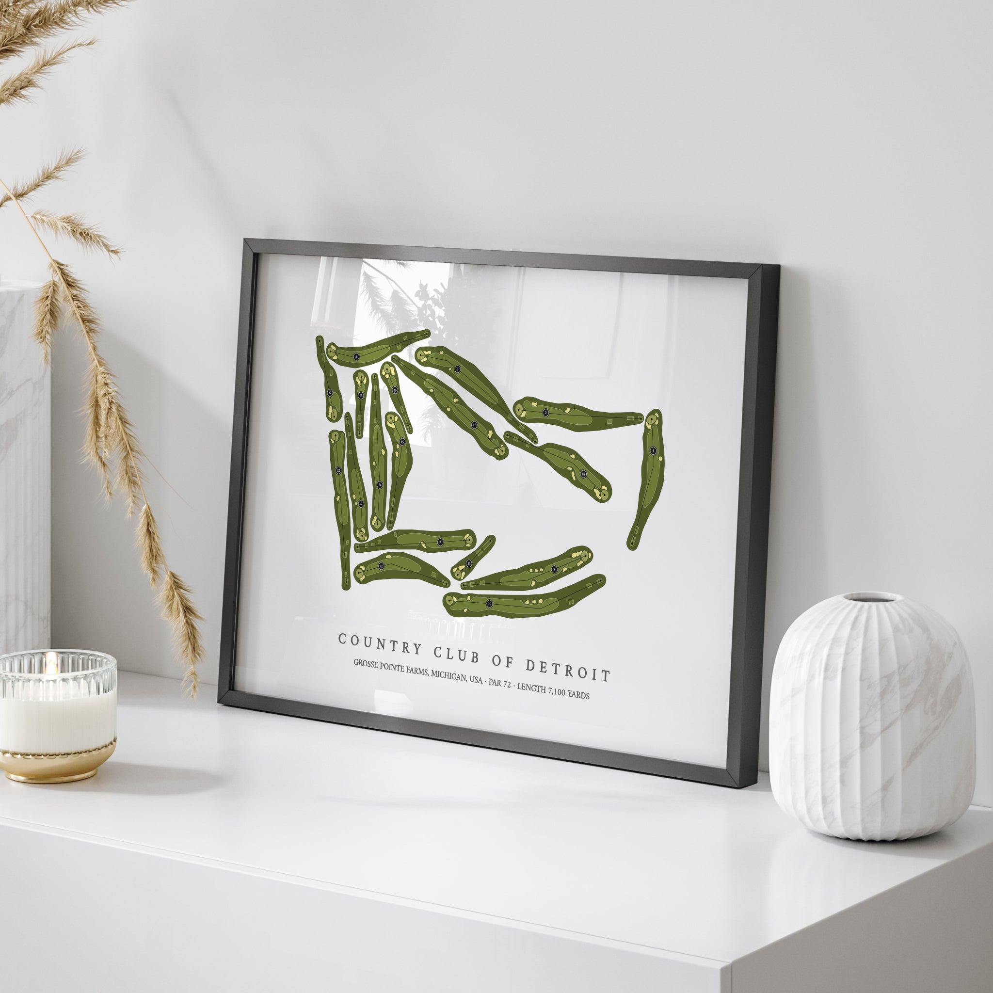 Country Club of Detroit | Golf Course Print | On Table