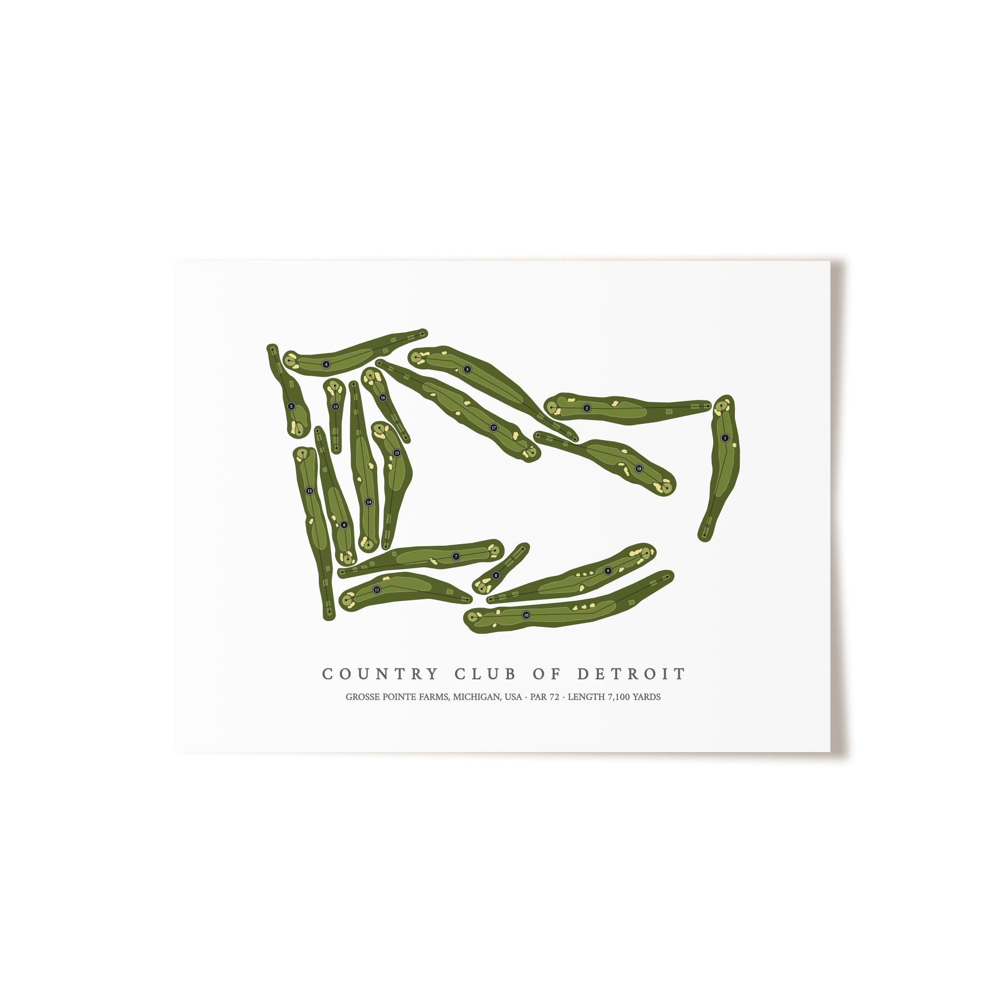Country Club of Detroit | Golf Course Print | Unframed