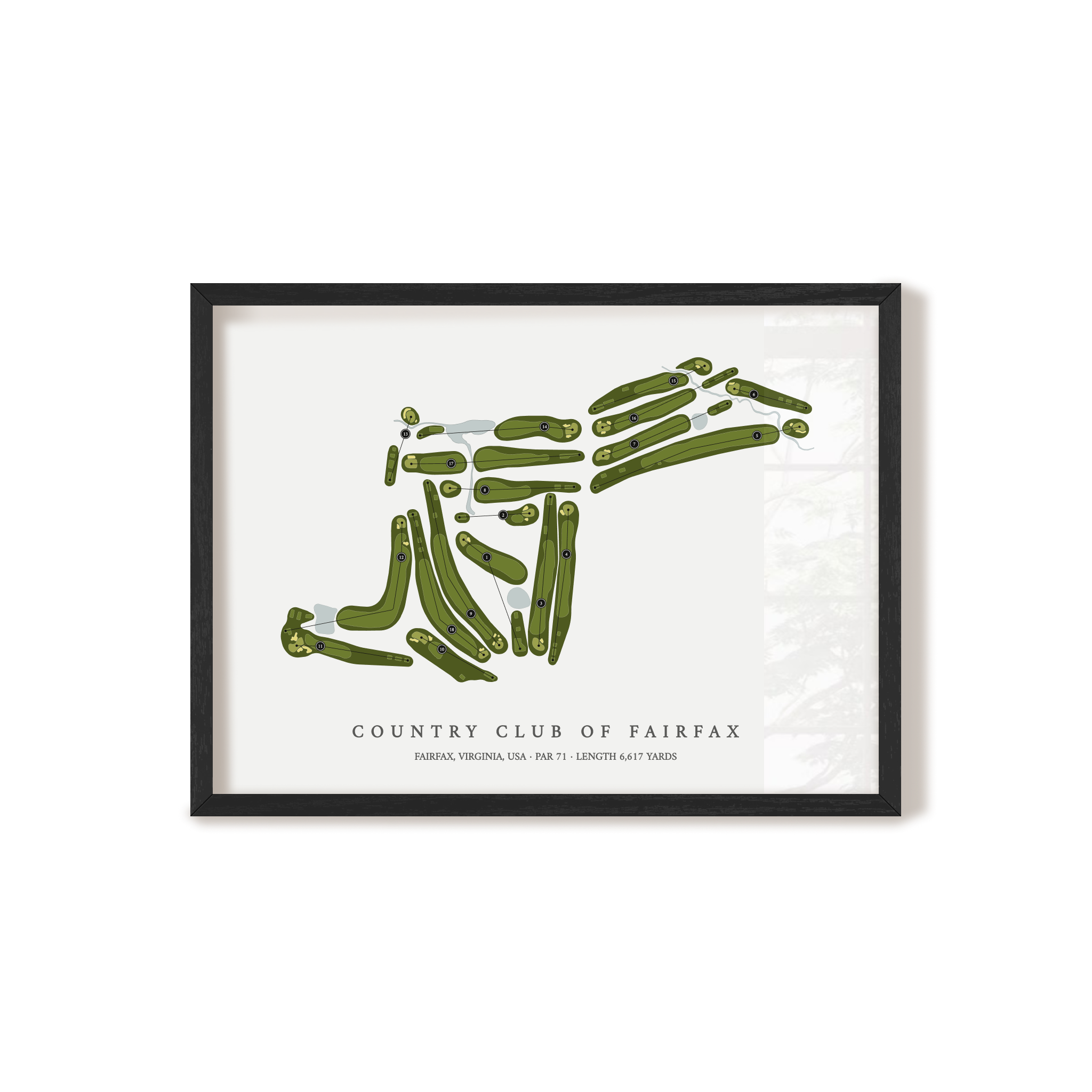 Country Club of Fairfax | Golf Course Print | Black Frame