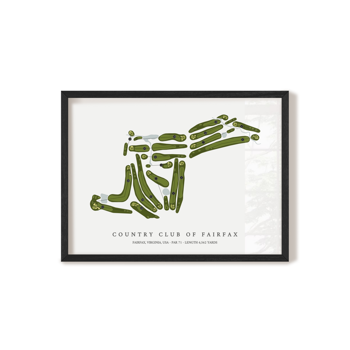 Country Club of Fairfax | Golf Course Print | Black Frame