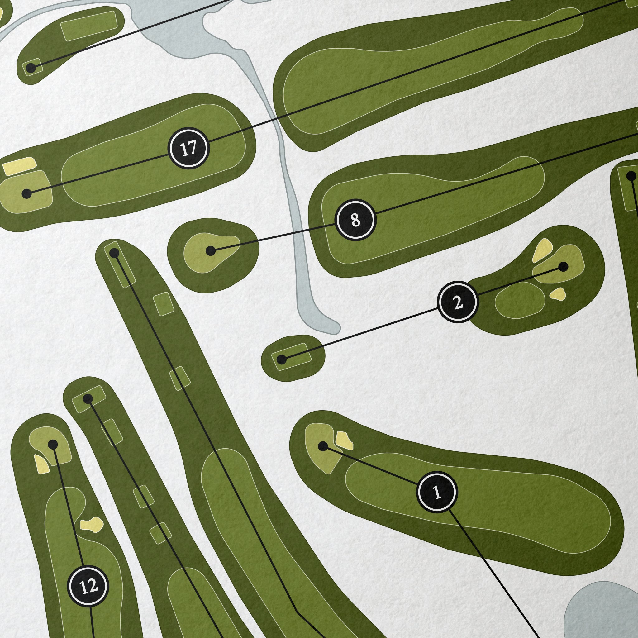 Country Club of Fairfax | Golf Course Print | Close Up