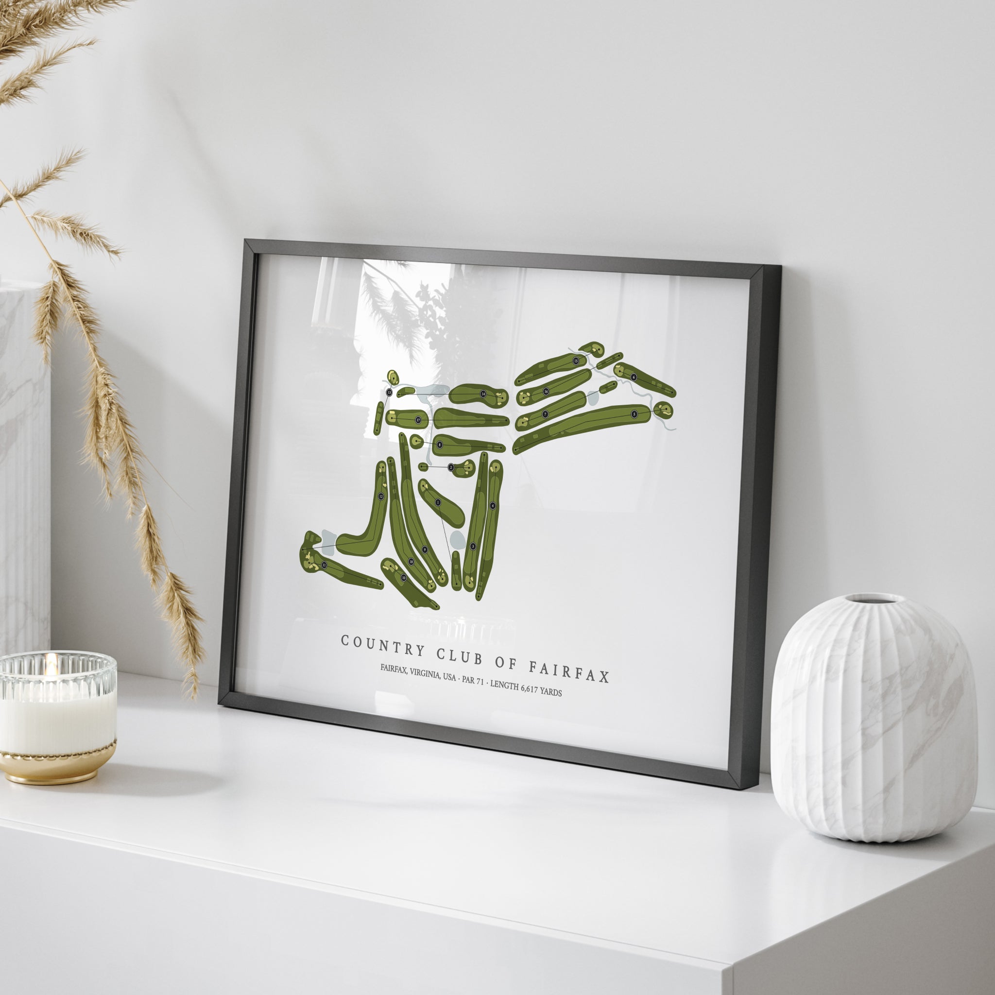 Country Club of Fairfax | Golf Course Print | On Table