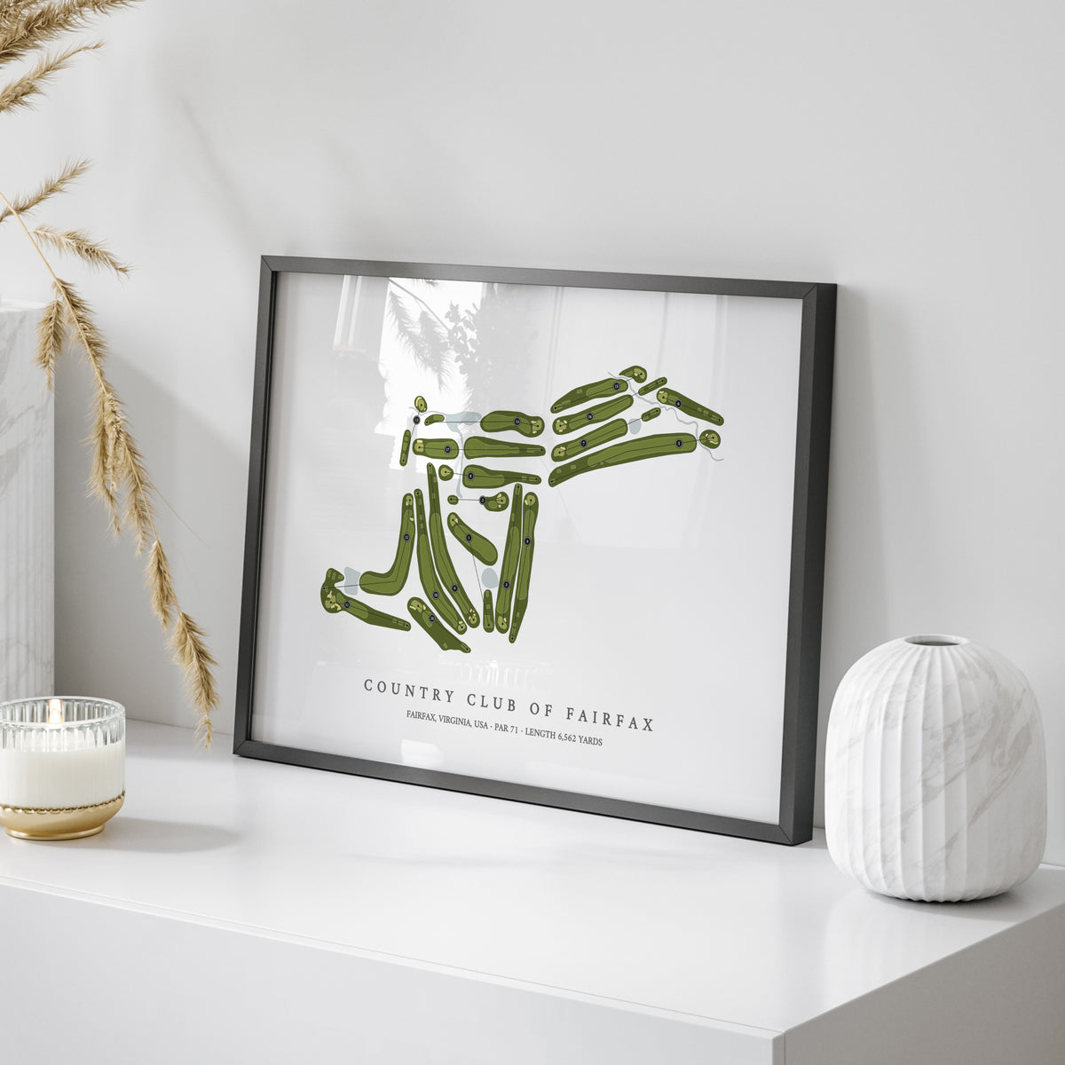 Country Club of Fairfax | Golf Course Print | On Table