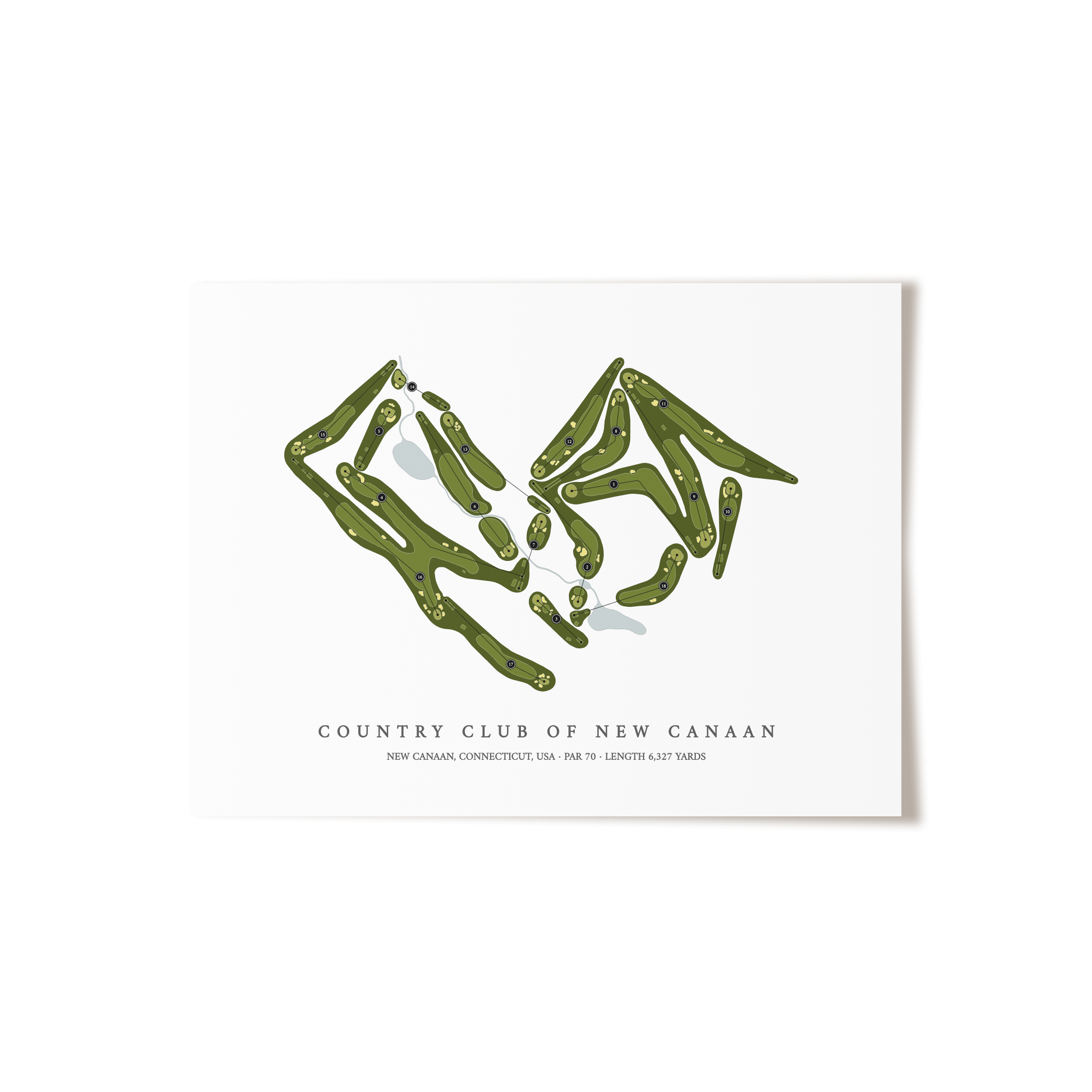 Country Club of New Canaan | Golf Course Map | Unframed