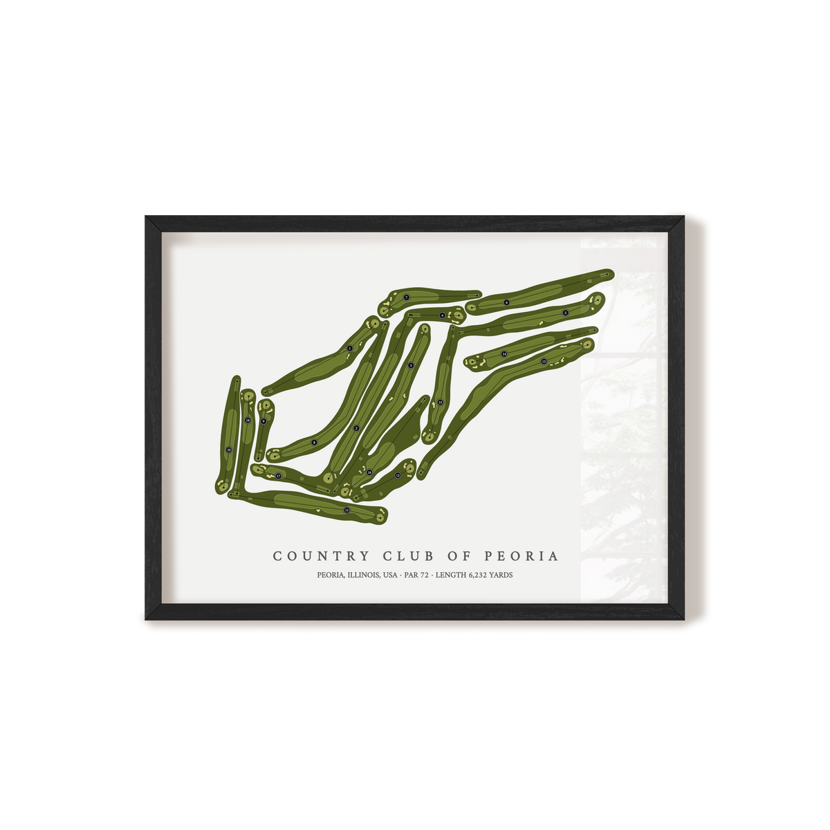 Country Club of Peoria | Golf Course Map | Black Frame